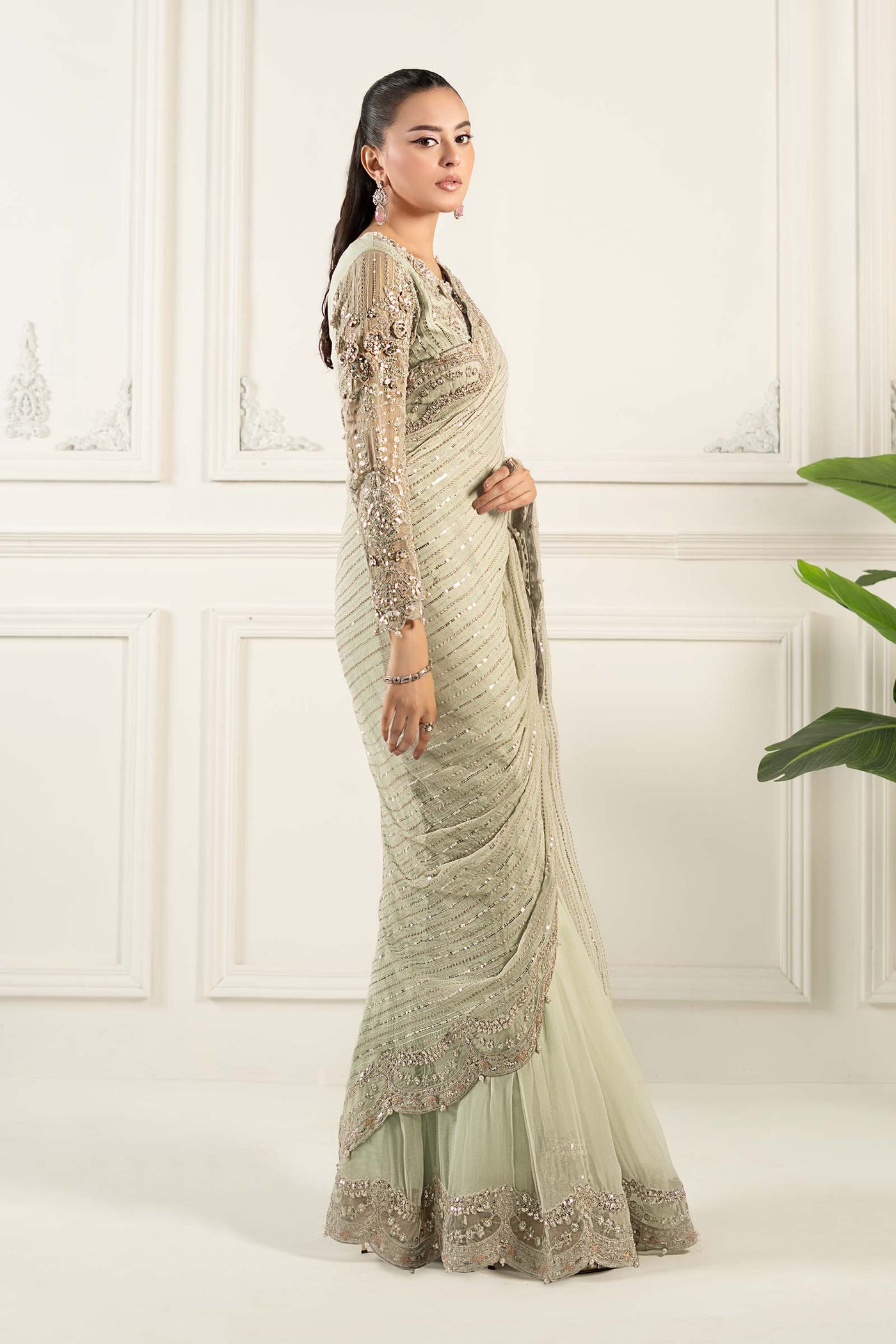 Embroidered Chiffon Saree | SF-EF25-38