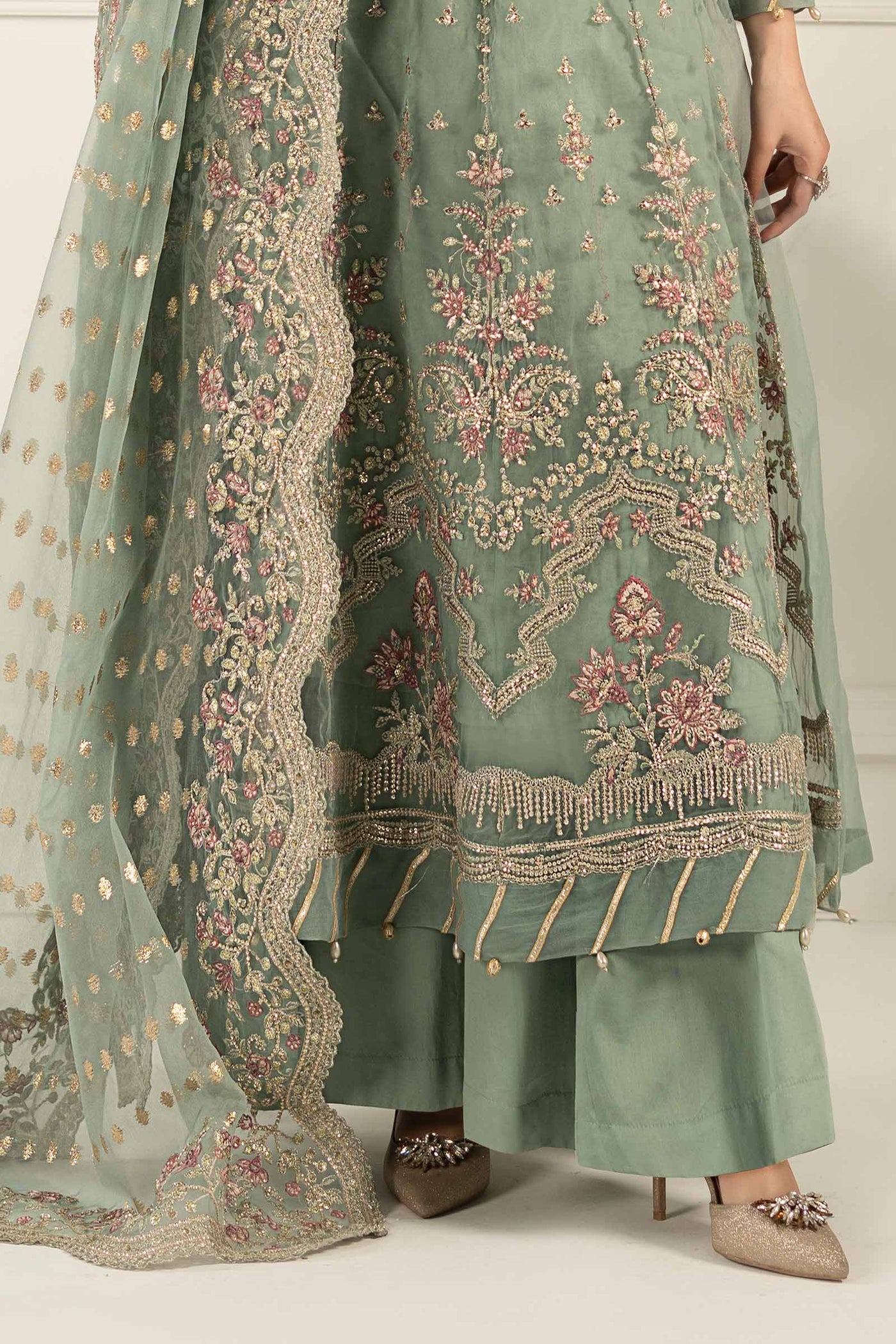 3 Piece Embroidered Organza Suit | SF-EF25-40