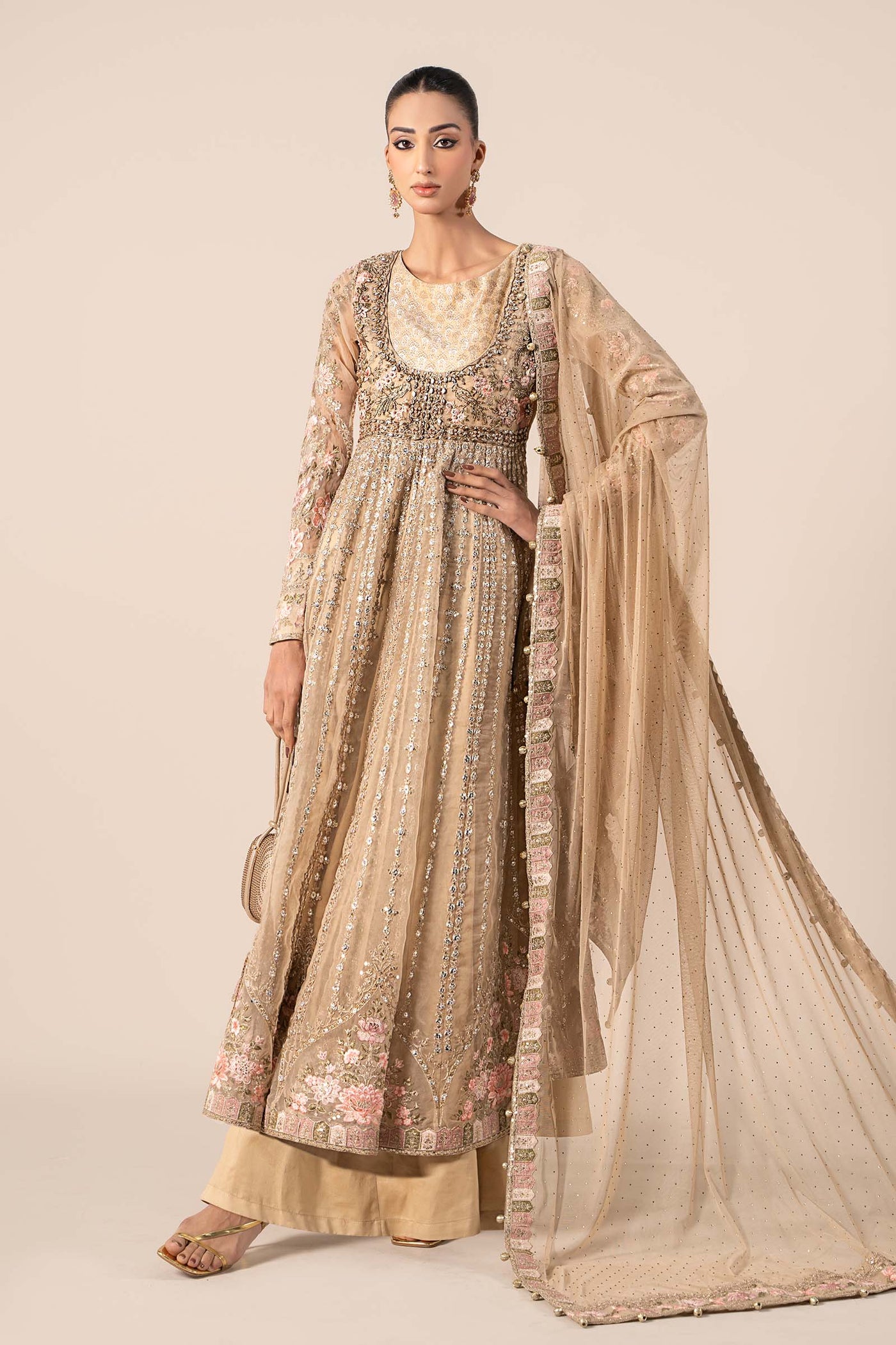 3 Piece Embroidered Organza Suit | SF-EF25-43