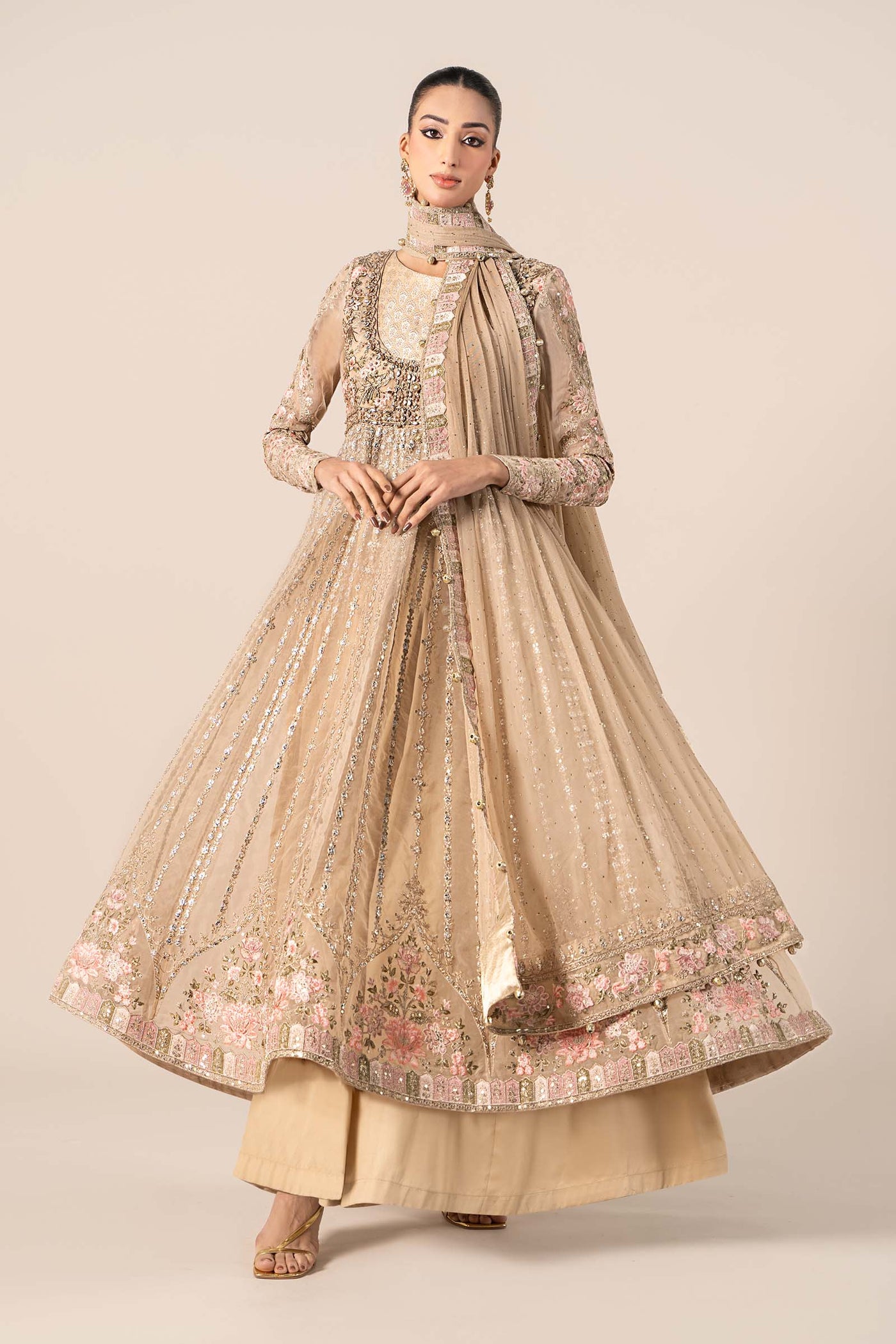 3 Piece Embroidered Organza Suit | SF-EF25-43