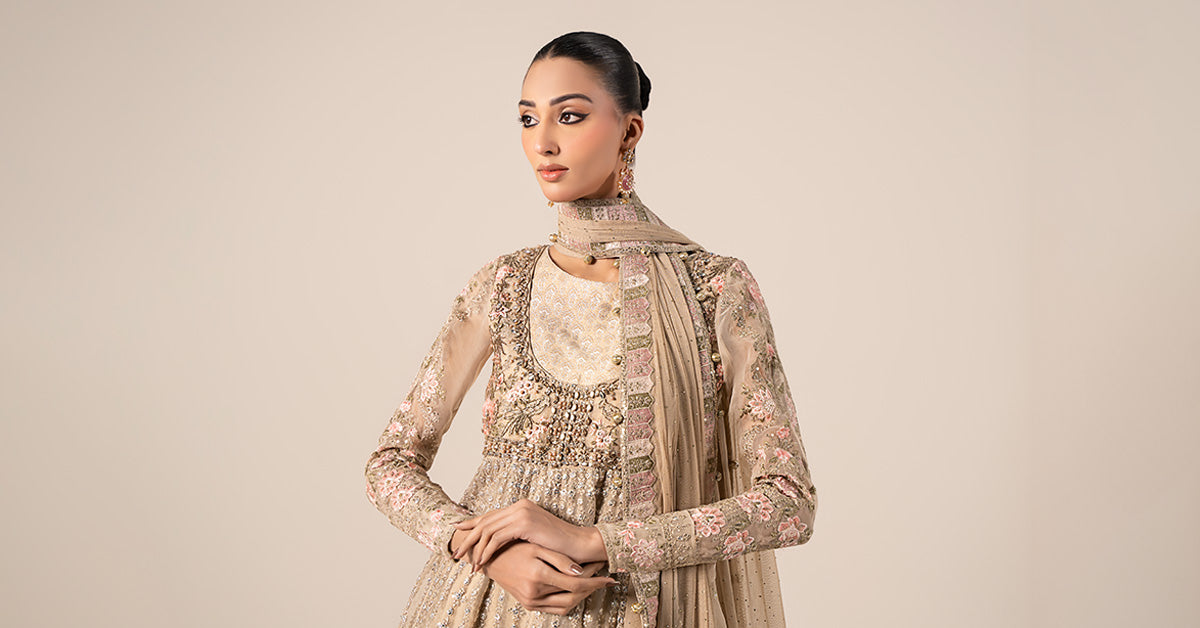 3 Piece Embroidered Organza Suit | SF-EF25-43