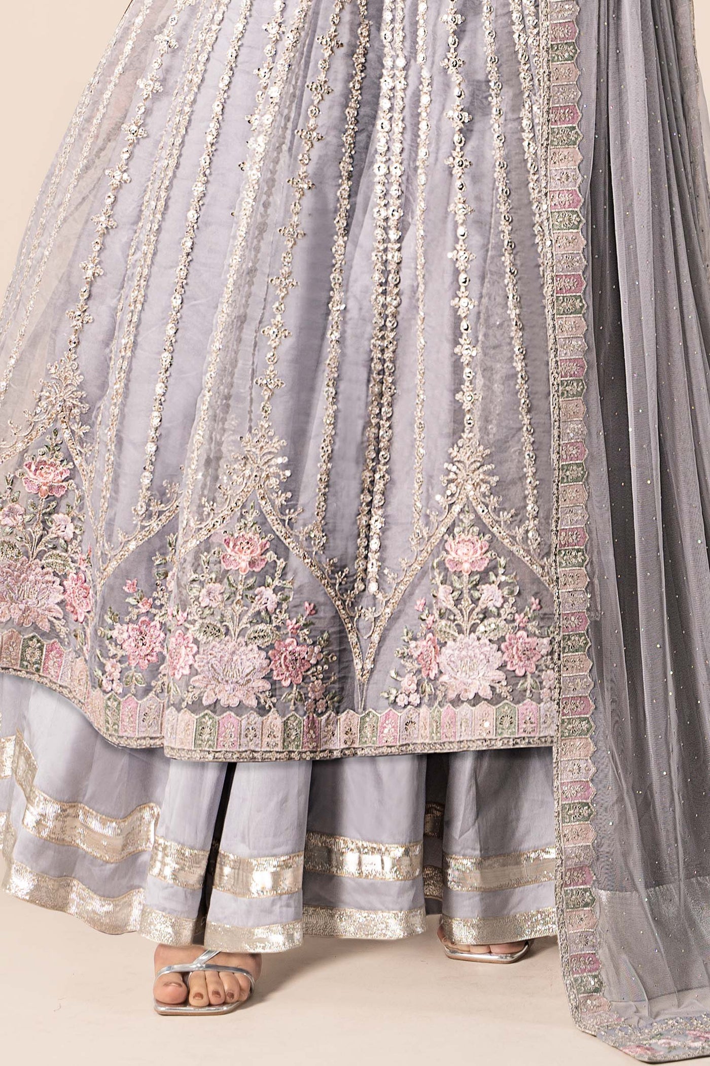 3 Piece Embroidered Organza Suit | SF-EF25-43