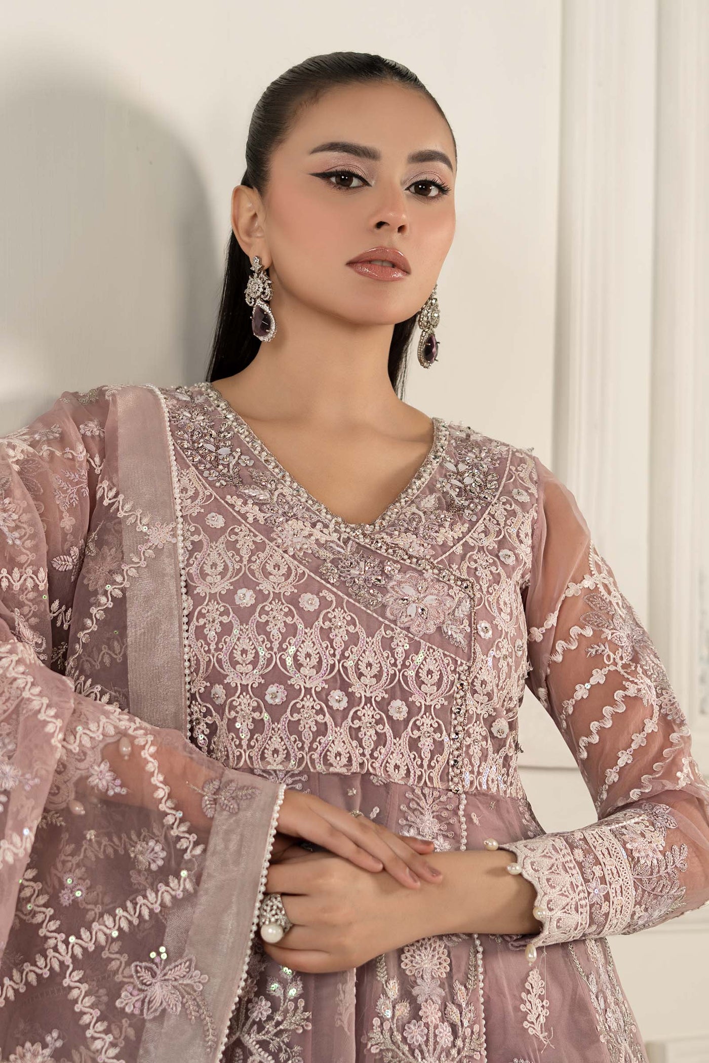 3 Piece Embroidered Organza Suit | SF-EF25-44