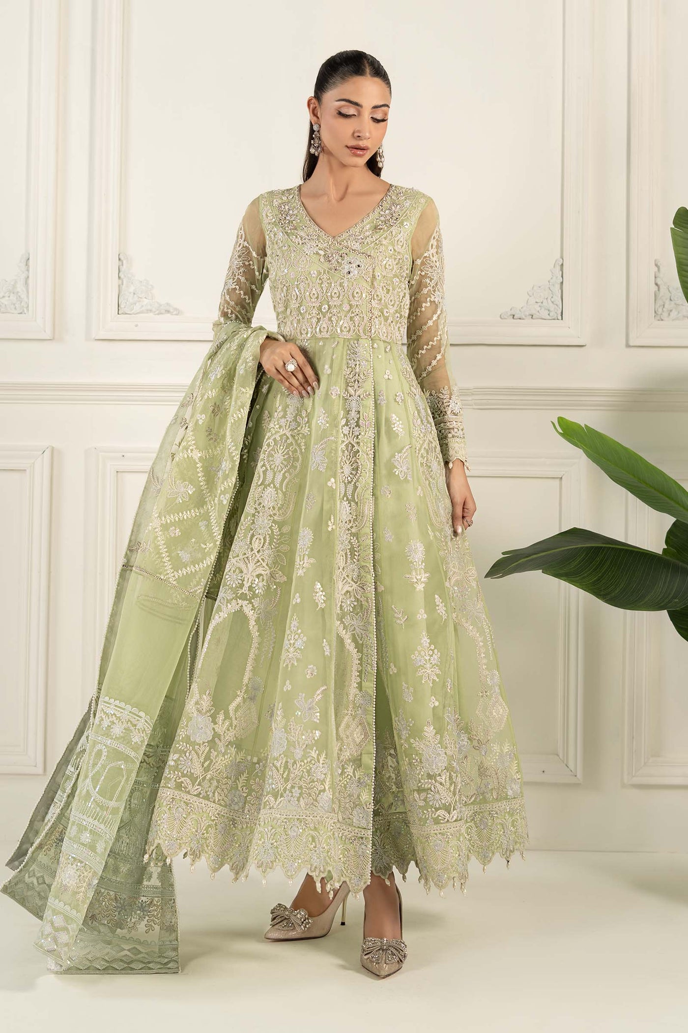 3 Piece Embroidered Organza Suit | SF-EF25-44