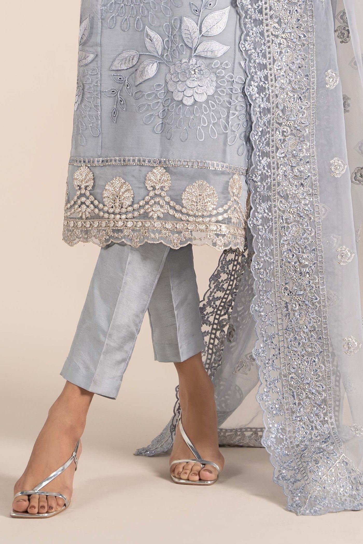 3 Piece Embroidered Organza Suit | SF-EF25-51