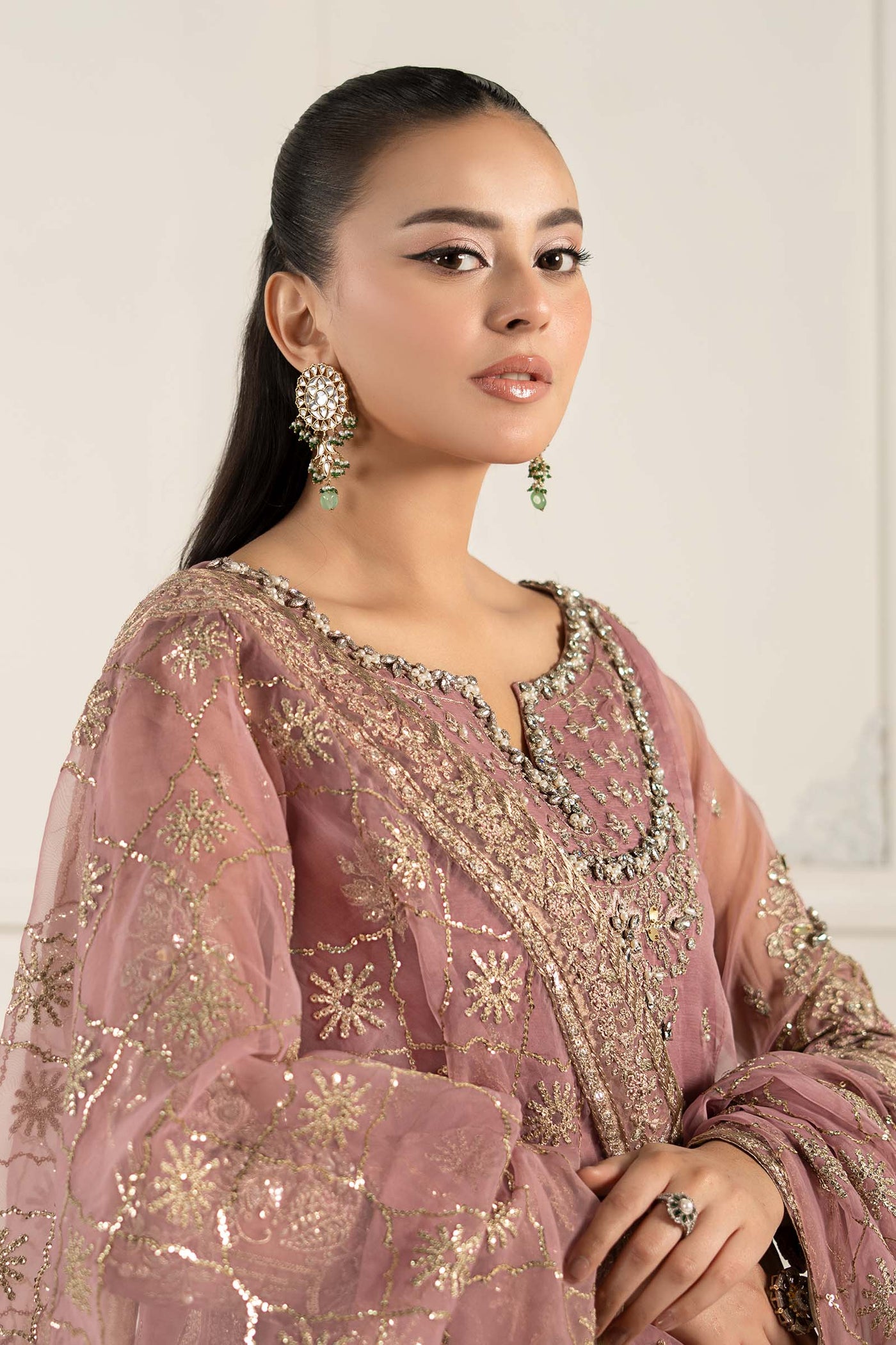 3 Piece Embroidered Organza Suit | SF-EF25-53