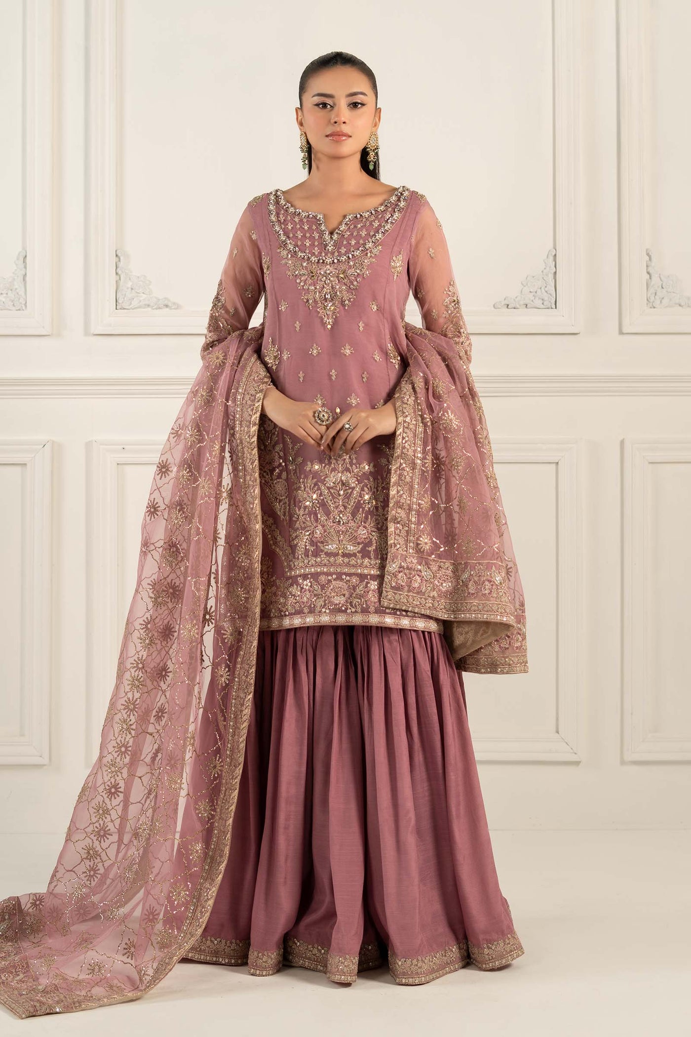 3 Piece Embroidered Organza Suit | SF-EF25-53