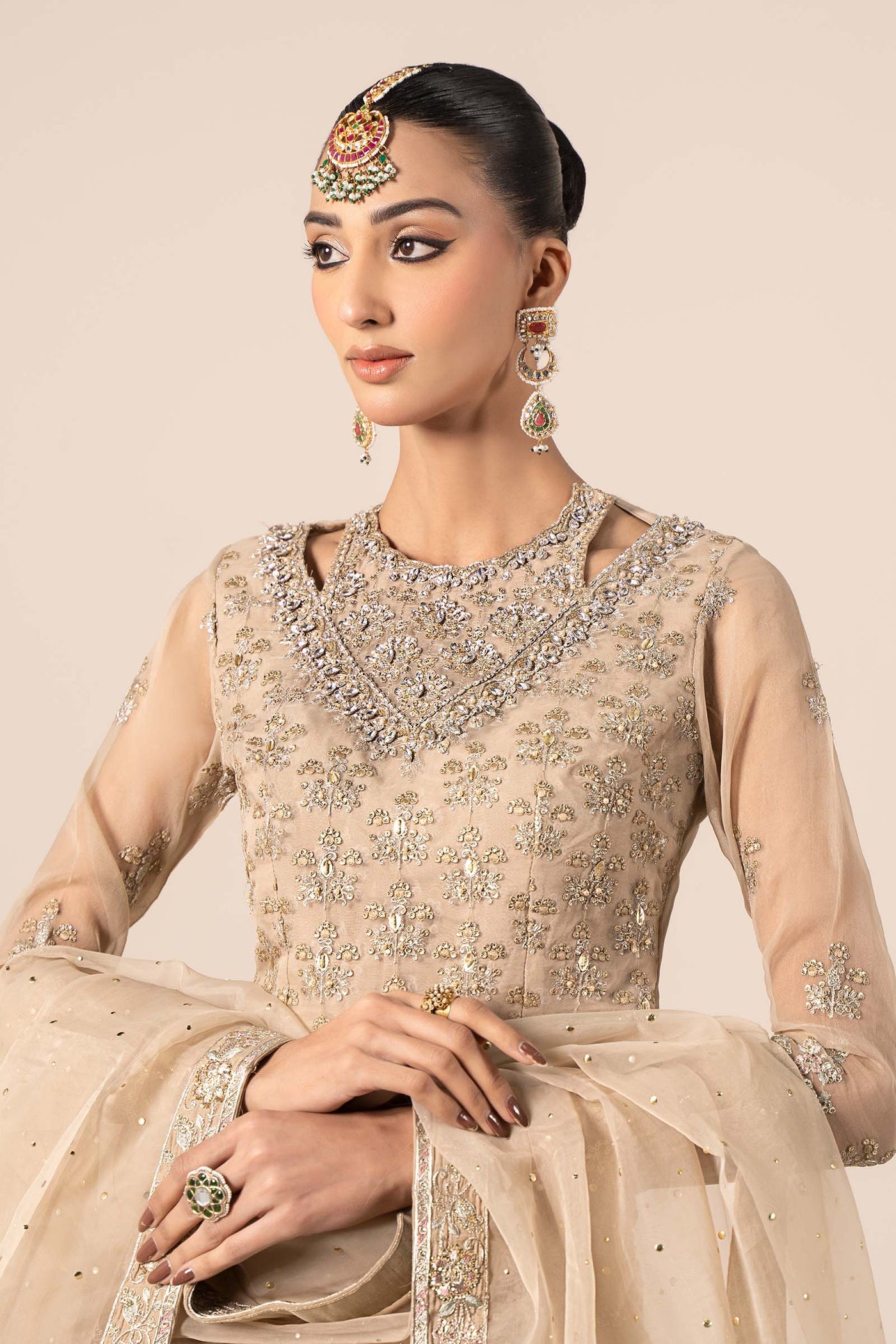 3 Piece Embroidered Organza Suit | SF-EF25-55