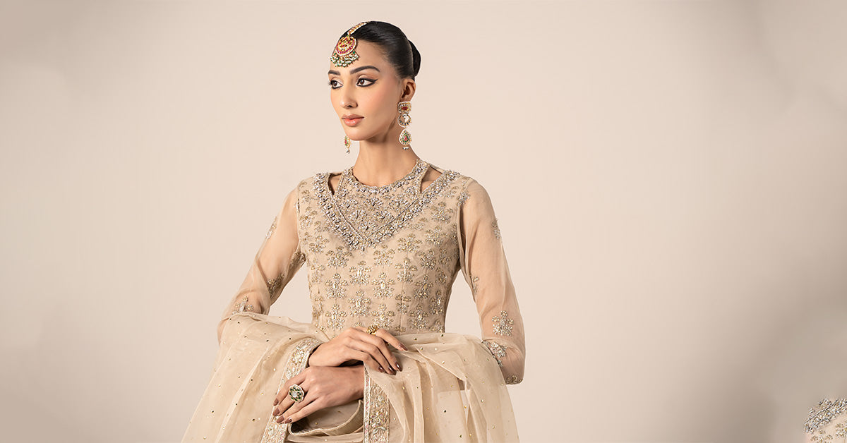 3 Piece Embroidered Organza Suit | SF-EF25-55