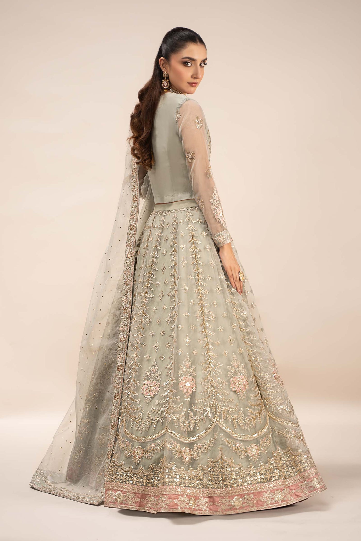 3 Piece Embroidered Organza Suit | SF-EF25-55