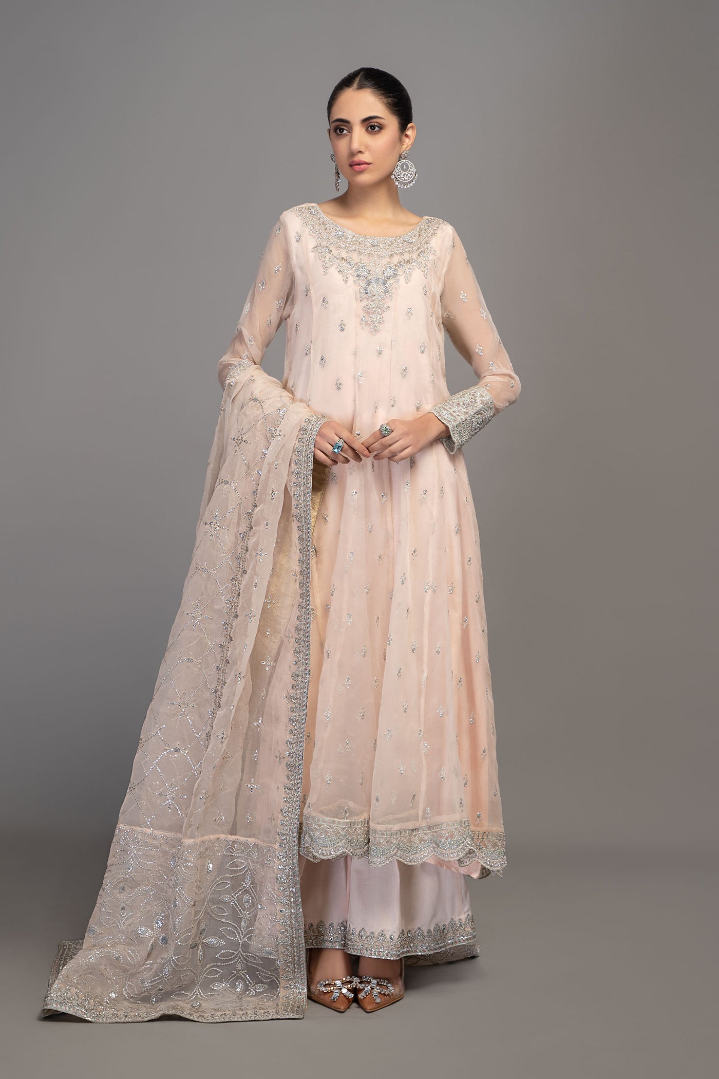 4 Piece Embroidered Frock | SF-EF23-15