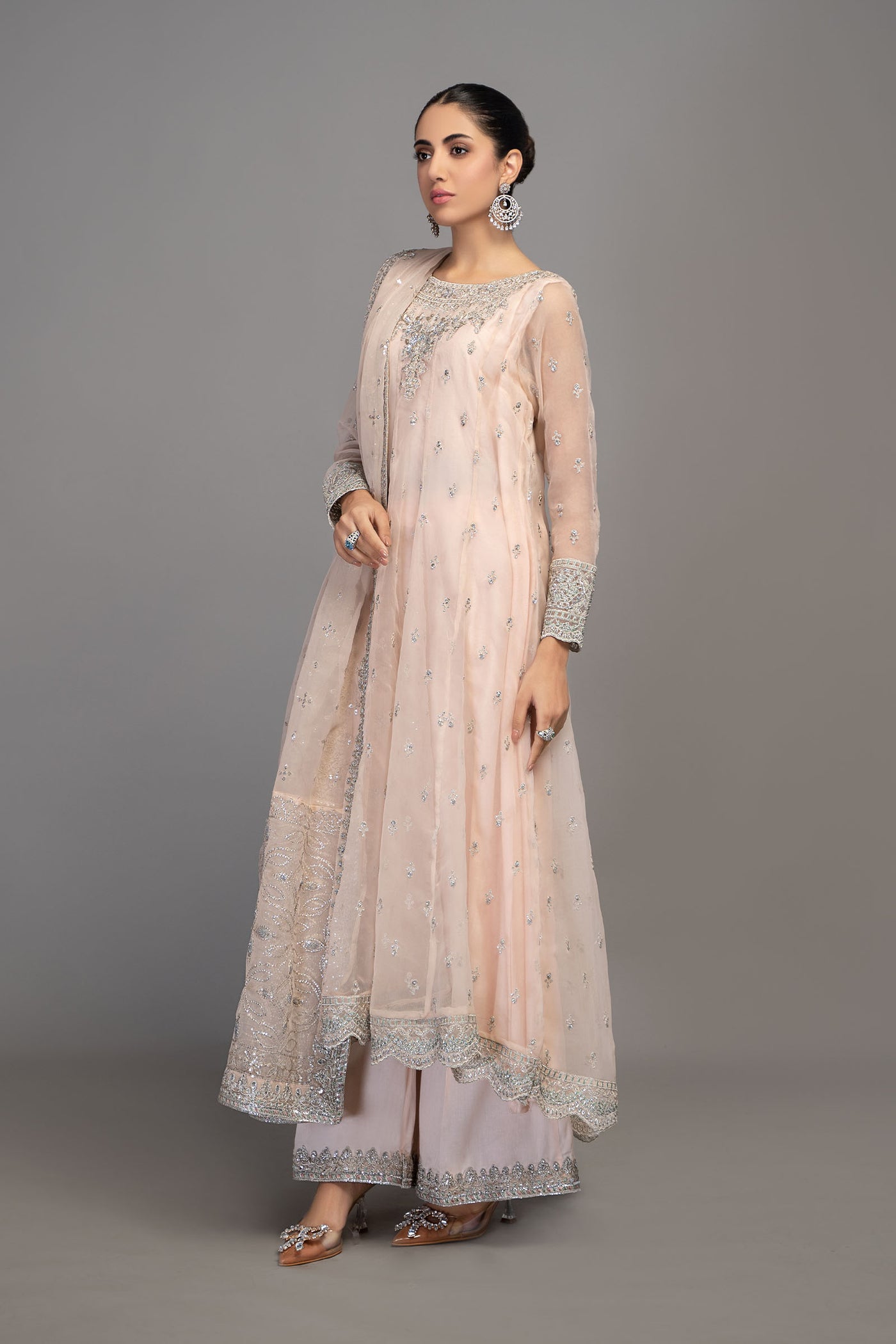 4 Piece Embroidered Frock | SF-EF23-15