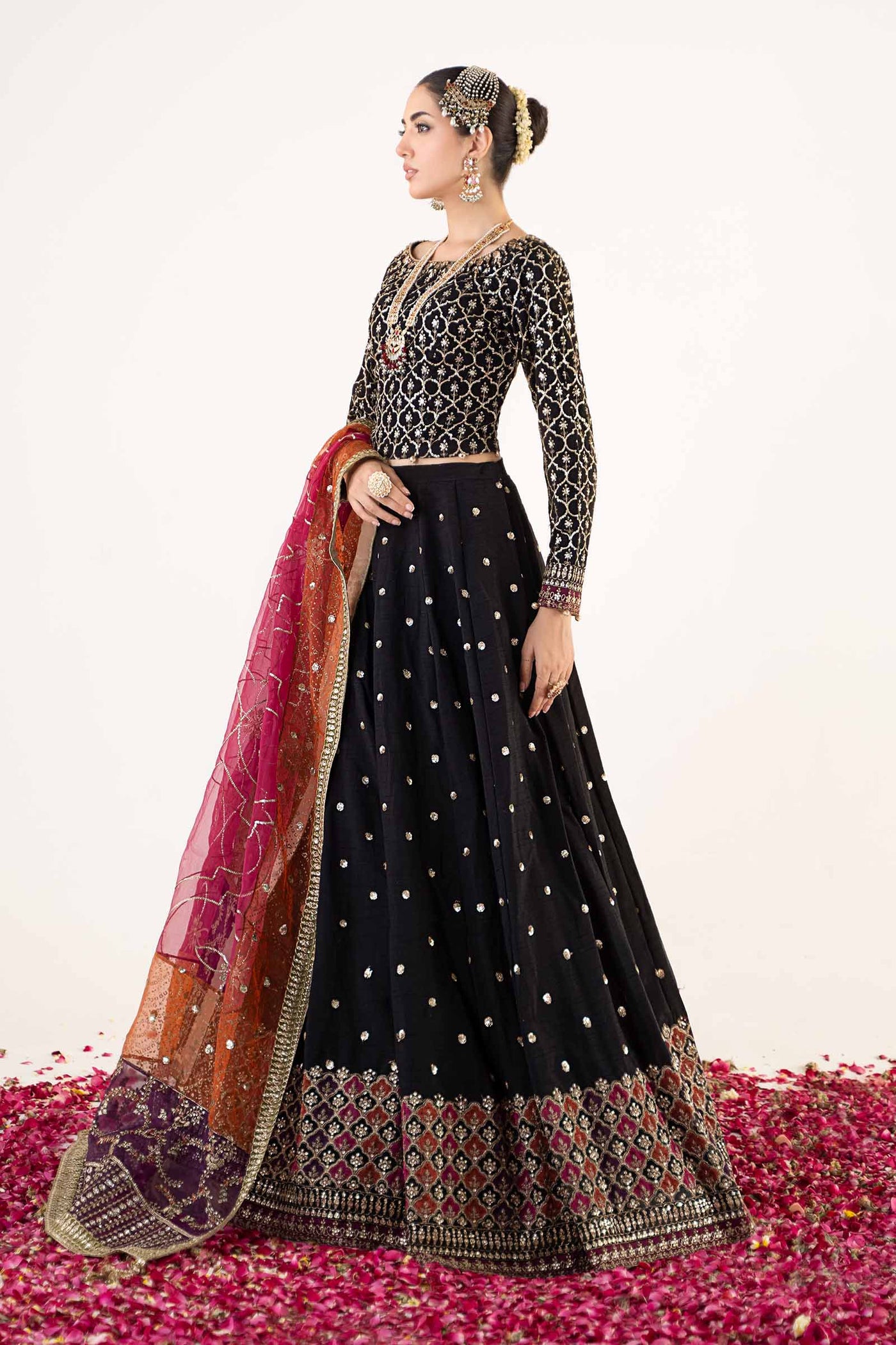 3 Piece Embroidered Raw Silk Suit | SF-EA24-04