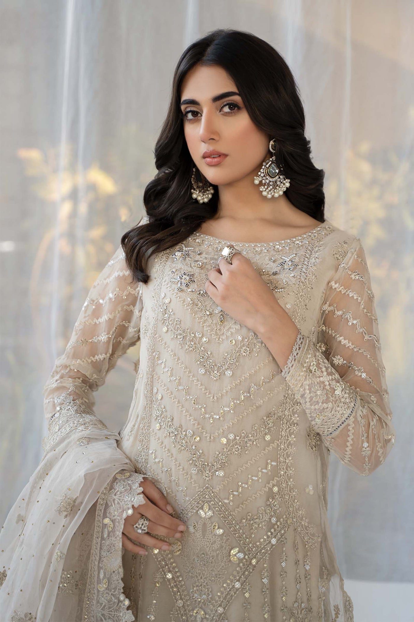 3 Piece Embroidered Organza Suit | SF-EF24-29