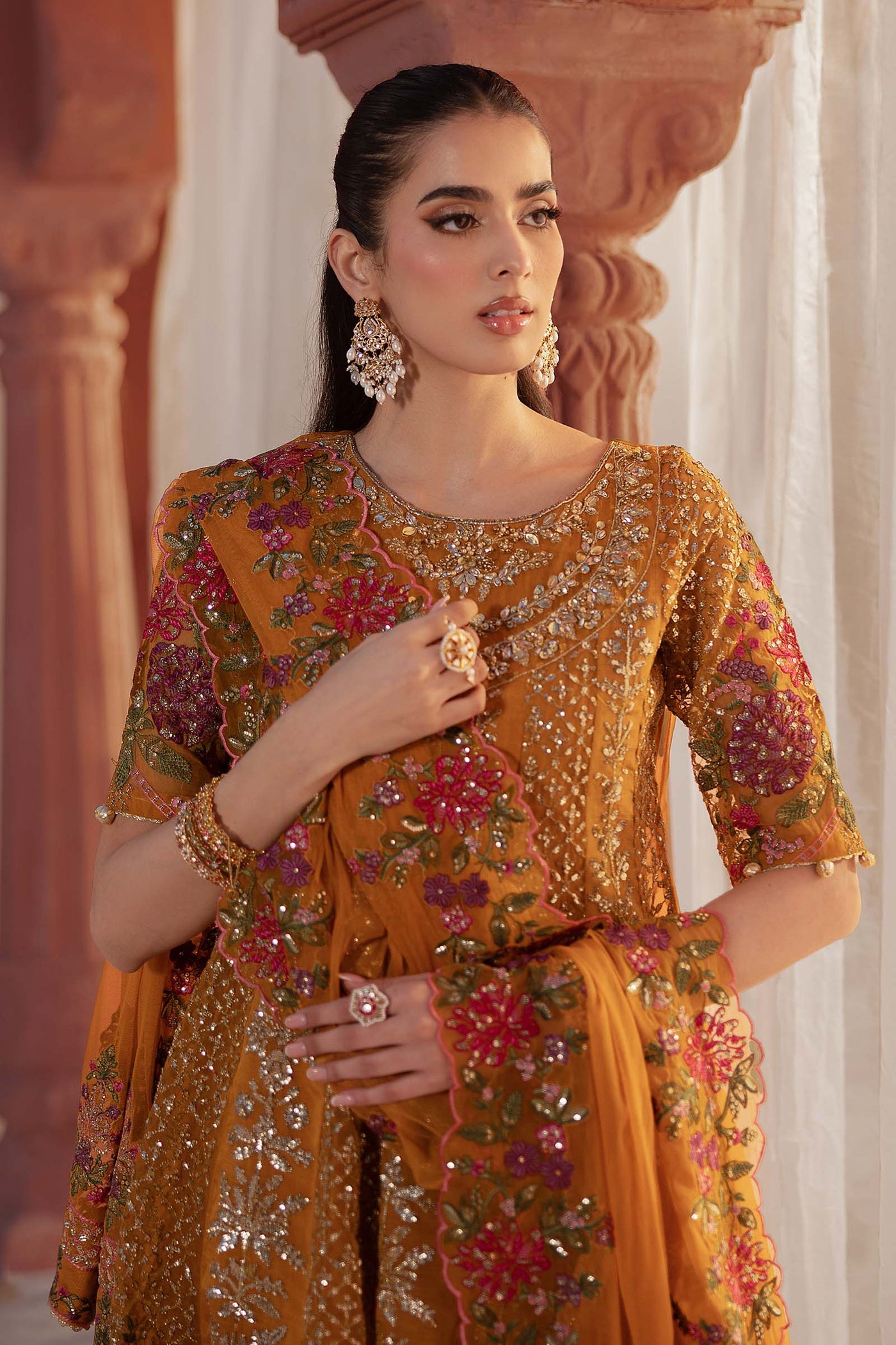 3 Piece Embroidered Organza Suit | SF-EF25-42