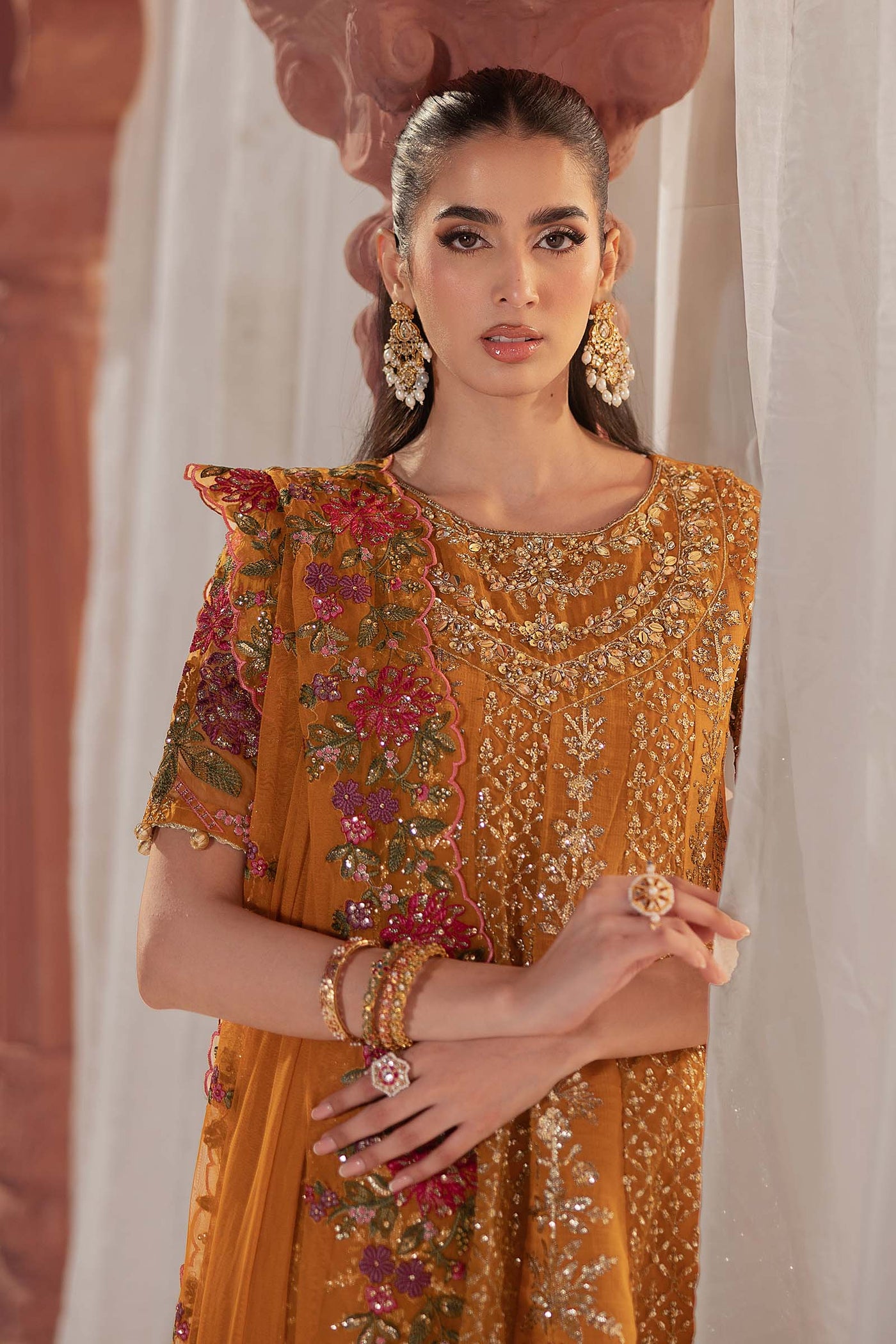 3 Piece Embroidered Organza Suit | SF-EF25-42