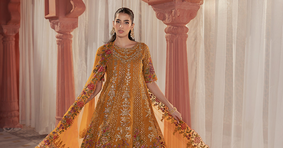 3 Piece Embroidered Organza Suit | SF-EF25-42