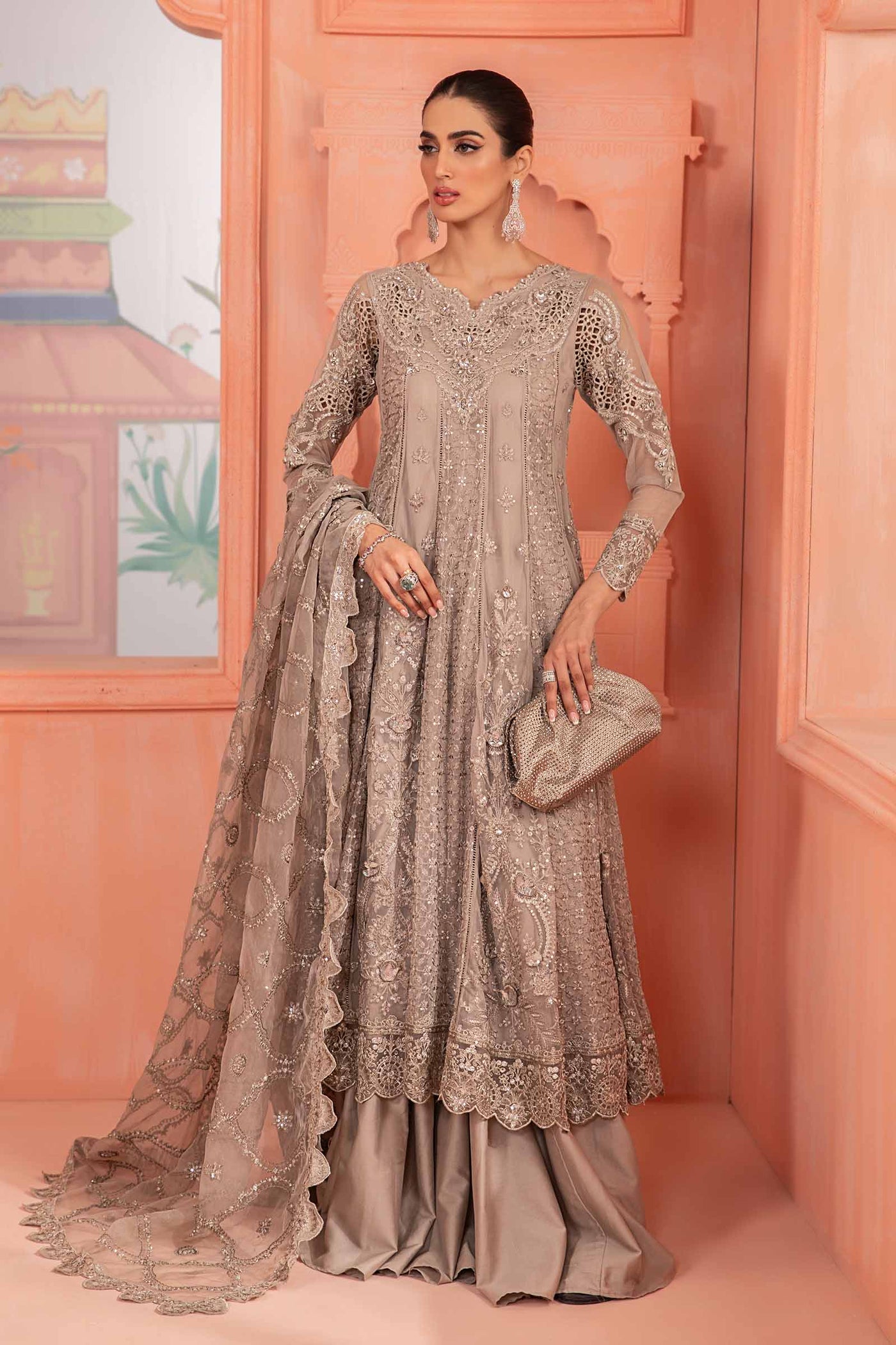 3 Piece Embroidered Net Suit | SF-PF24-03