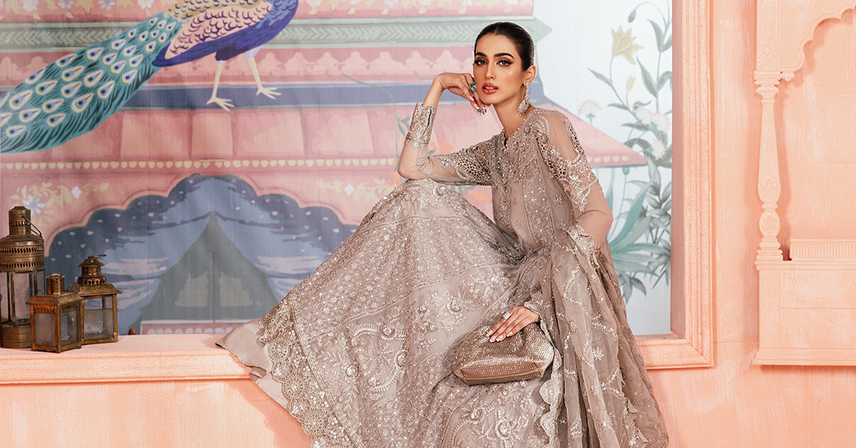 3 Piece Embroidered Net Suit | SF-PF24-03