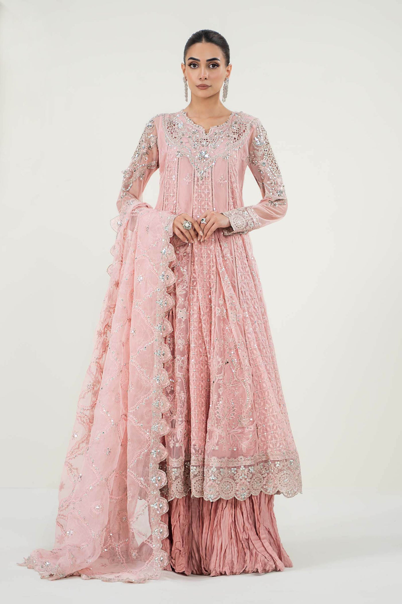 3 Piece Embroidered Net Suit | SF-PF24-03