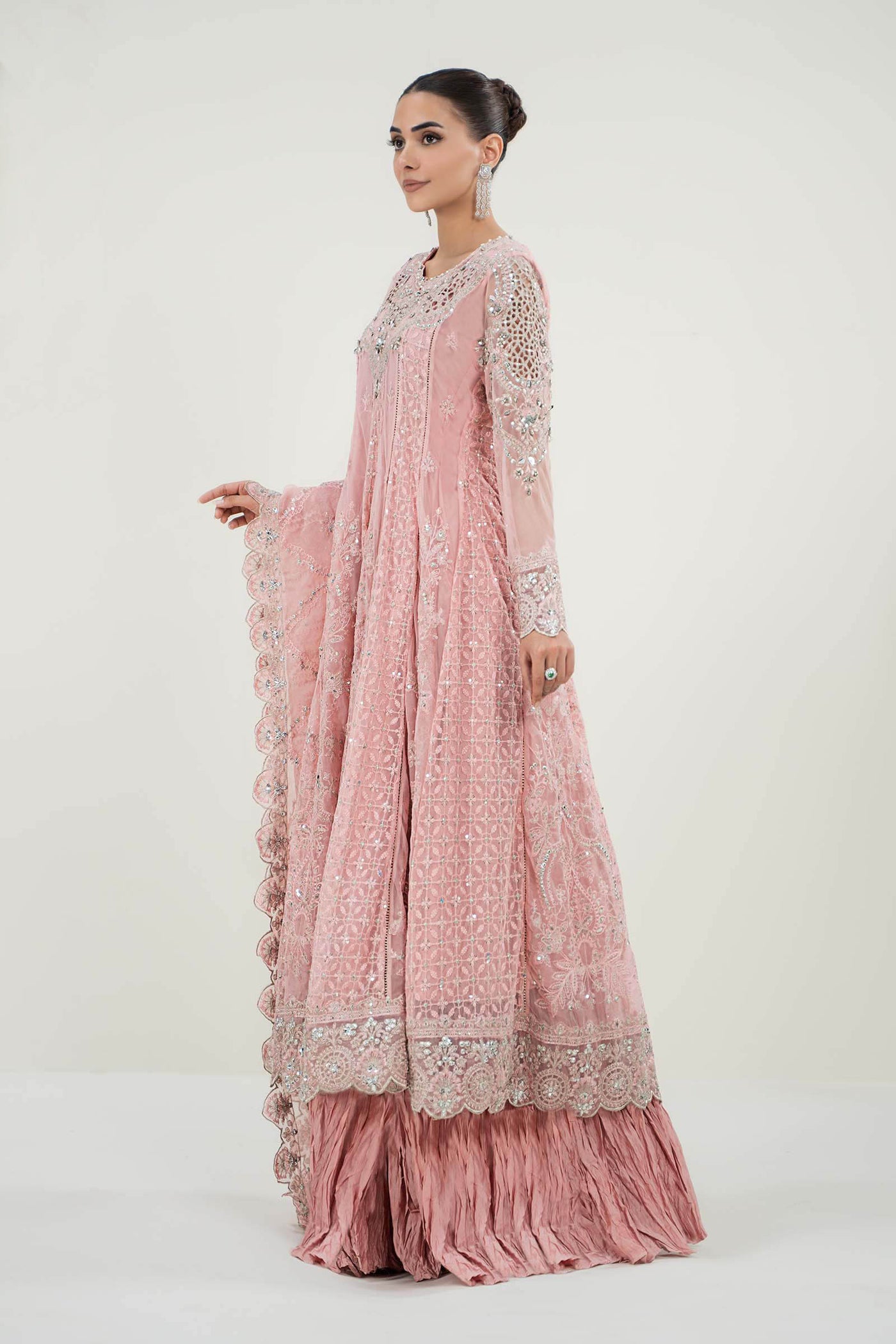 3 Piece Embroidered Net Suit | SF-PF24-03