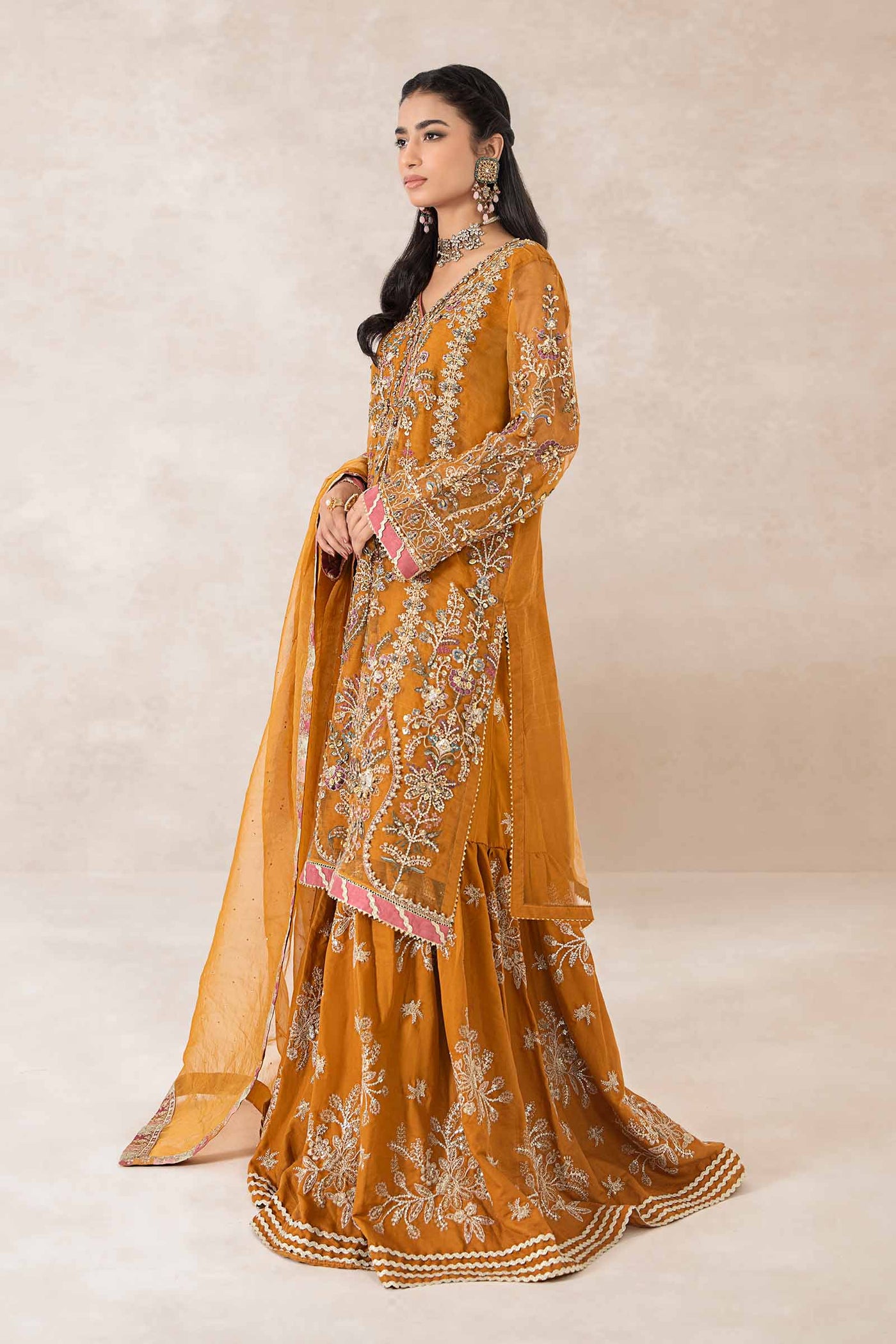 3 Piece Embellished Organza Suit | SF-PF24-05