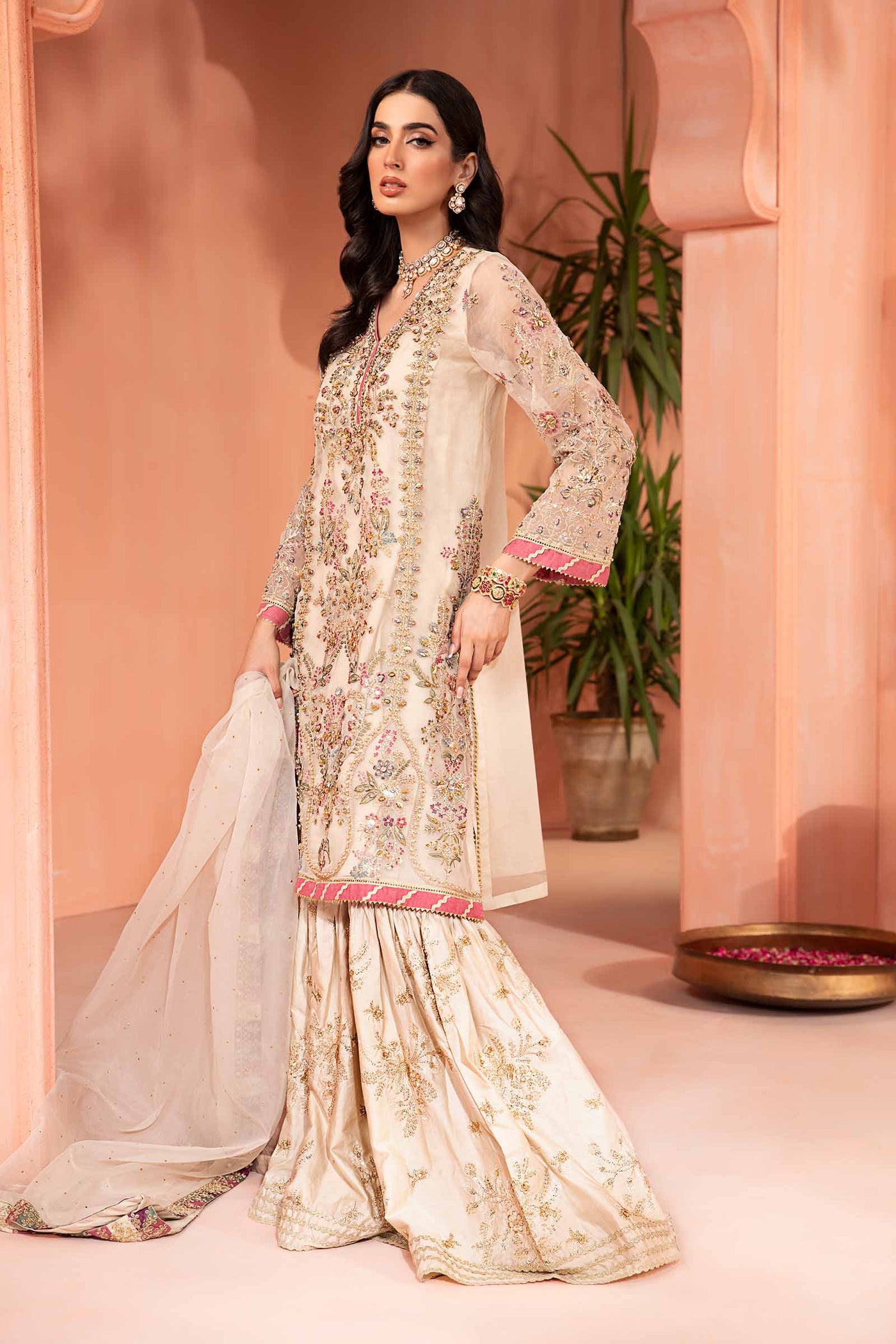 3 Piece Embellished Organza Suit | SF-PF24-05