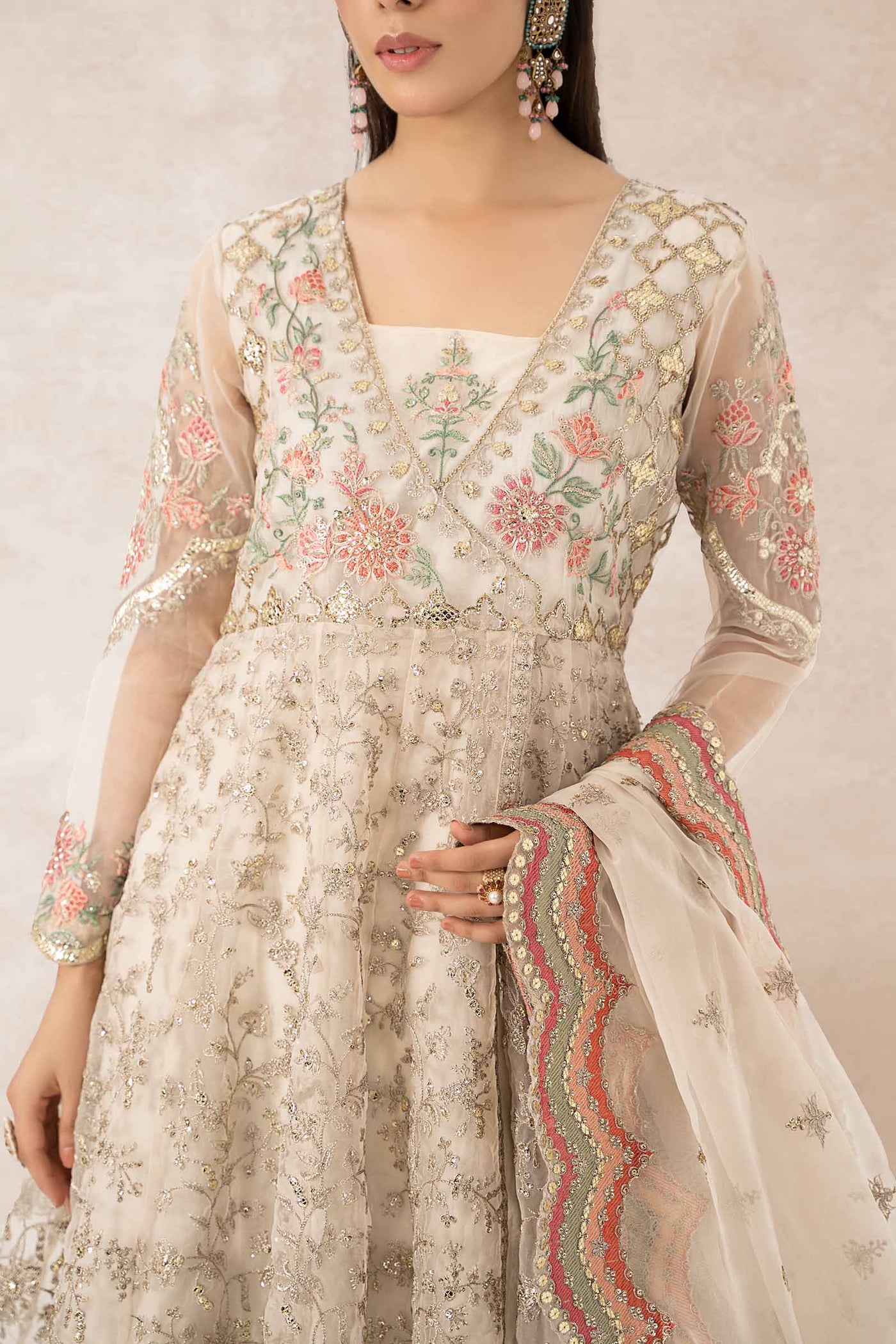 3 Piece Embroidered Organza Suit | SF-PF24-07