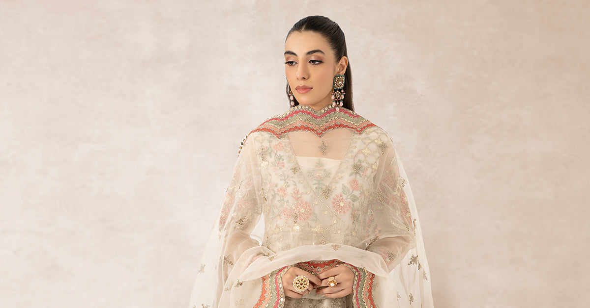 3 Piece Embroidered Organza Suit | SF-PF24-07