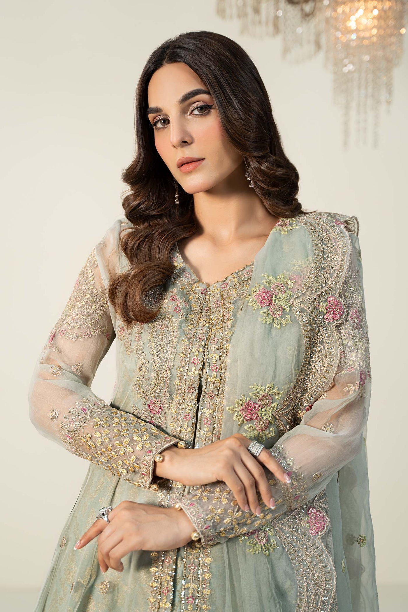 3 Piece Embroidered Organza Suit | SF-W24-01