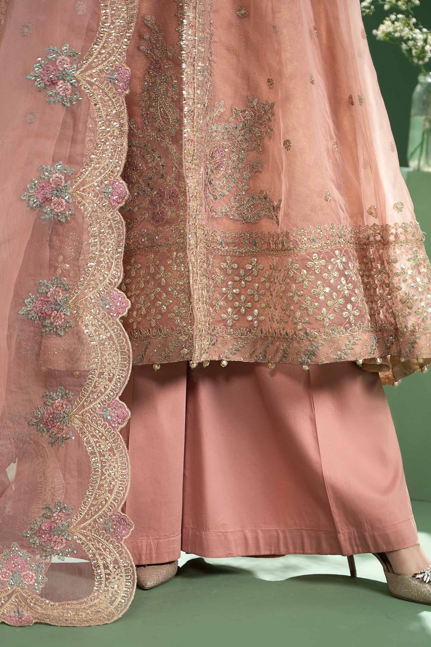 3 Piece Embroidered Organza Suit | SF-W24-01