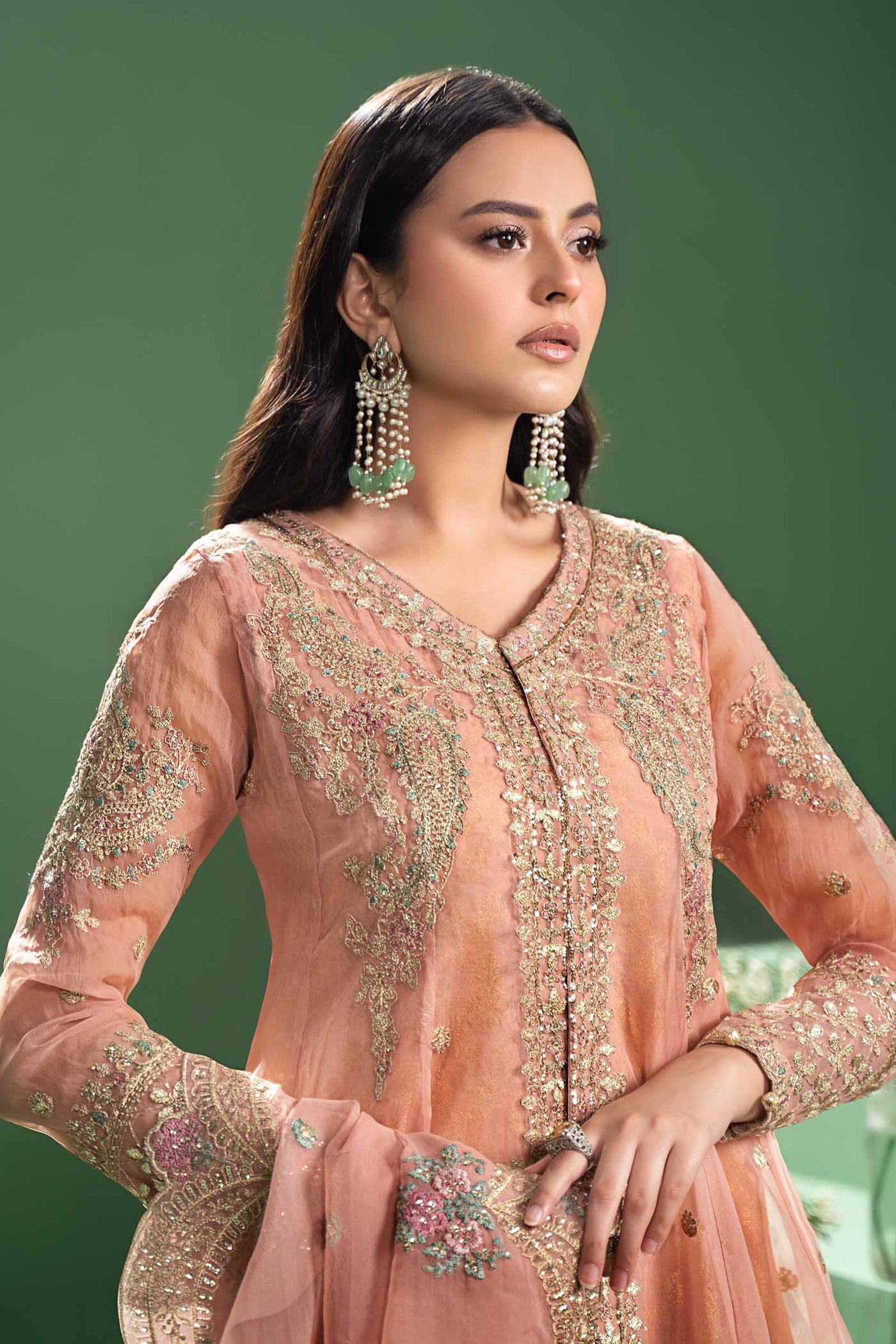 3 Piece Embroidered Organza Suit | SF-W24-01