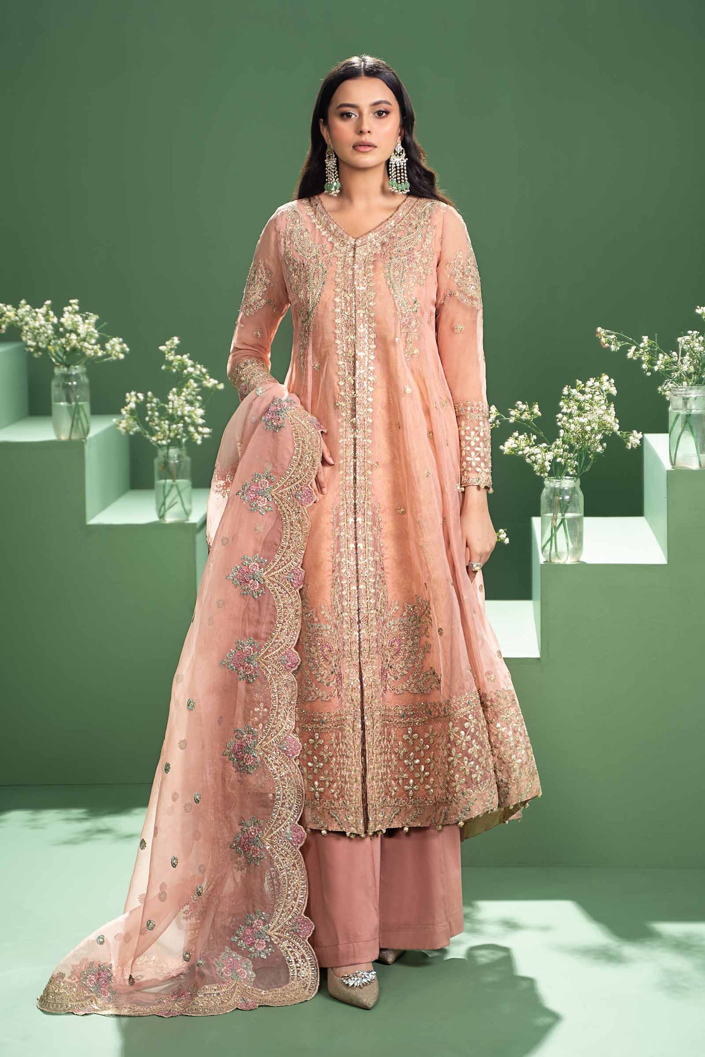 3 Piece Embroidered Organza Suit | SF-W24-01