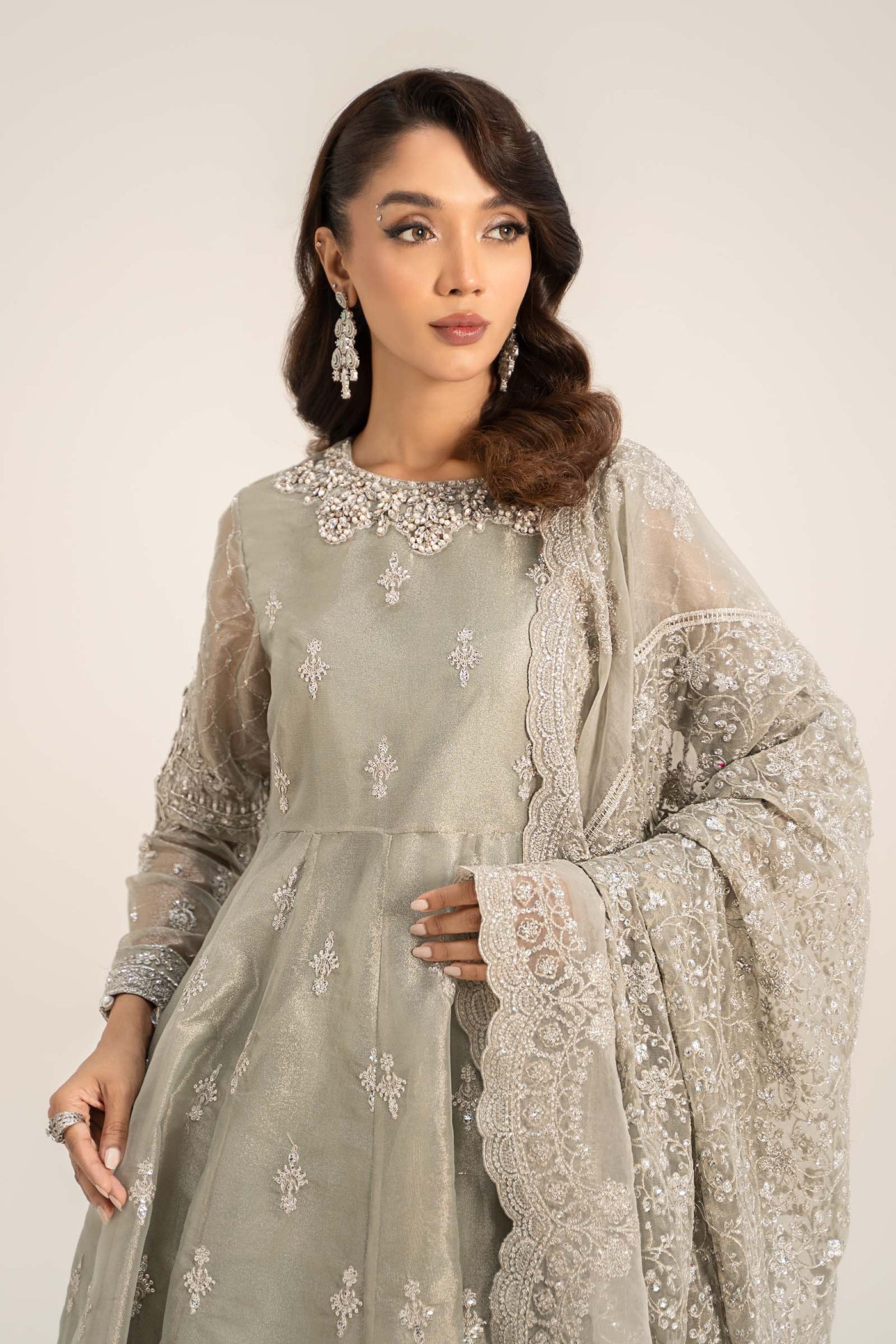 3 Piece Embroidered Tissue Suit | SF-W24-03