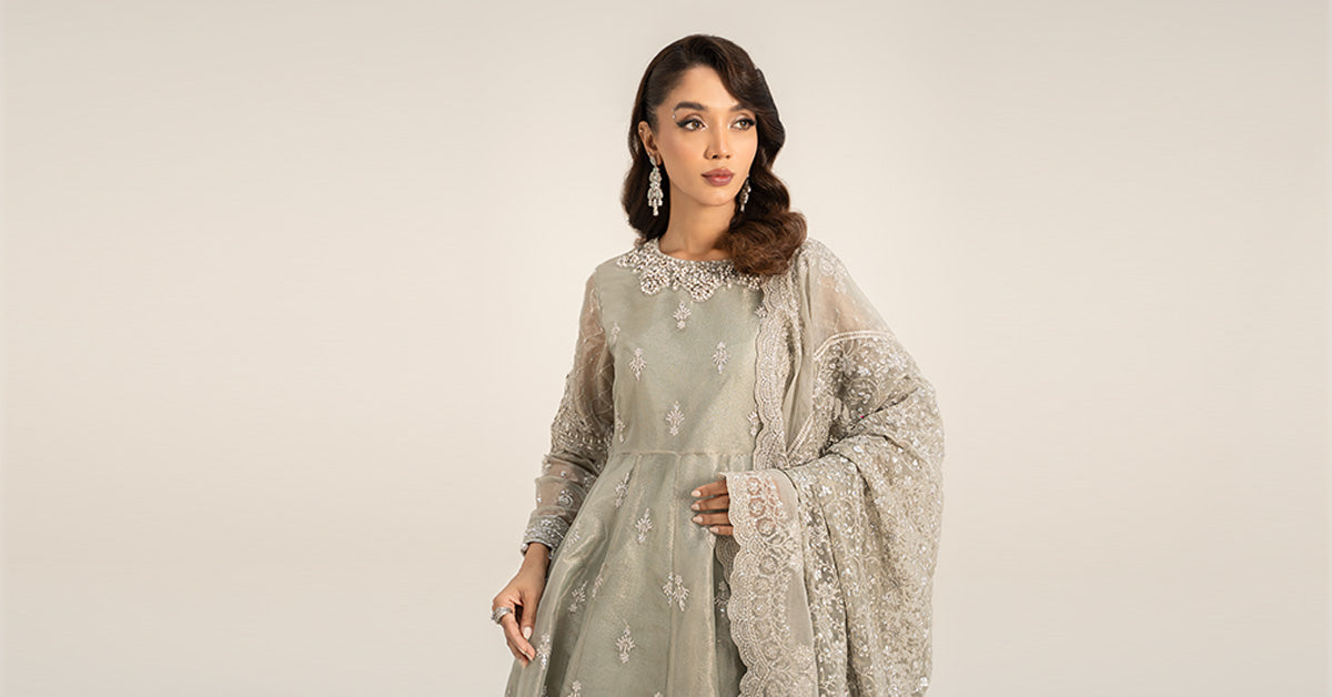 3 Piece Embroidered Tissue Suit | SF-W24-03