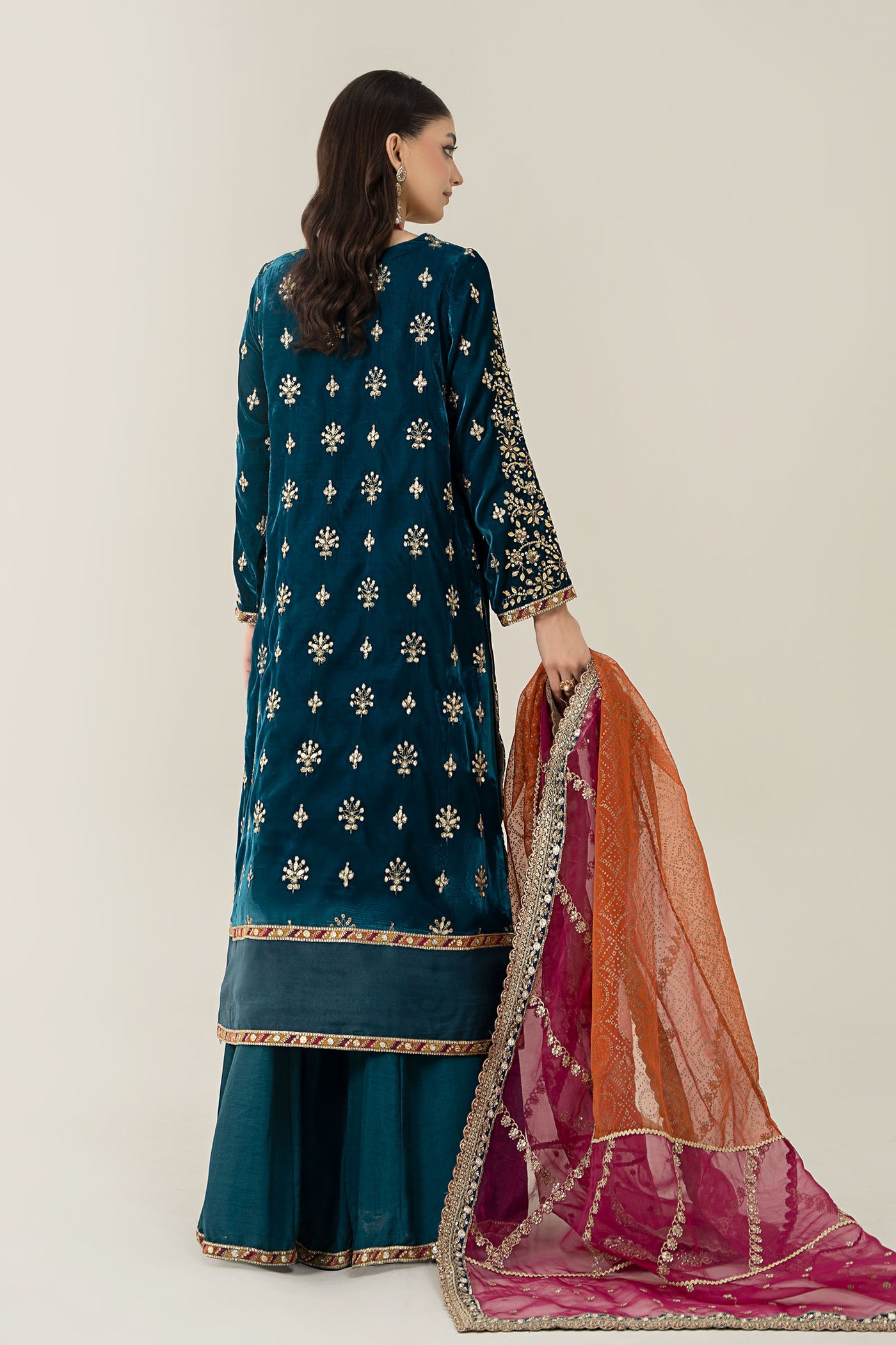 3 Piece Embroidered Velvet Suit | SF-W24-05