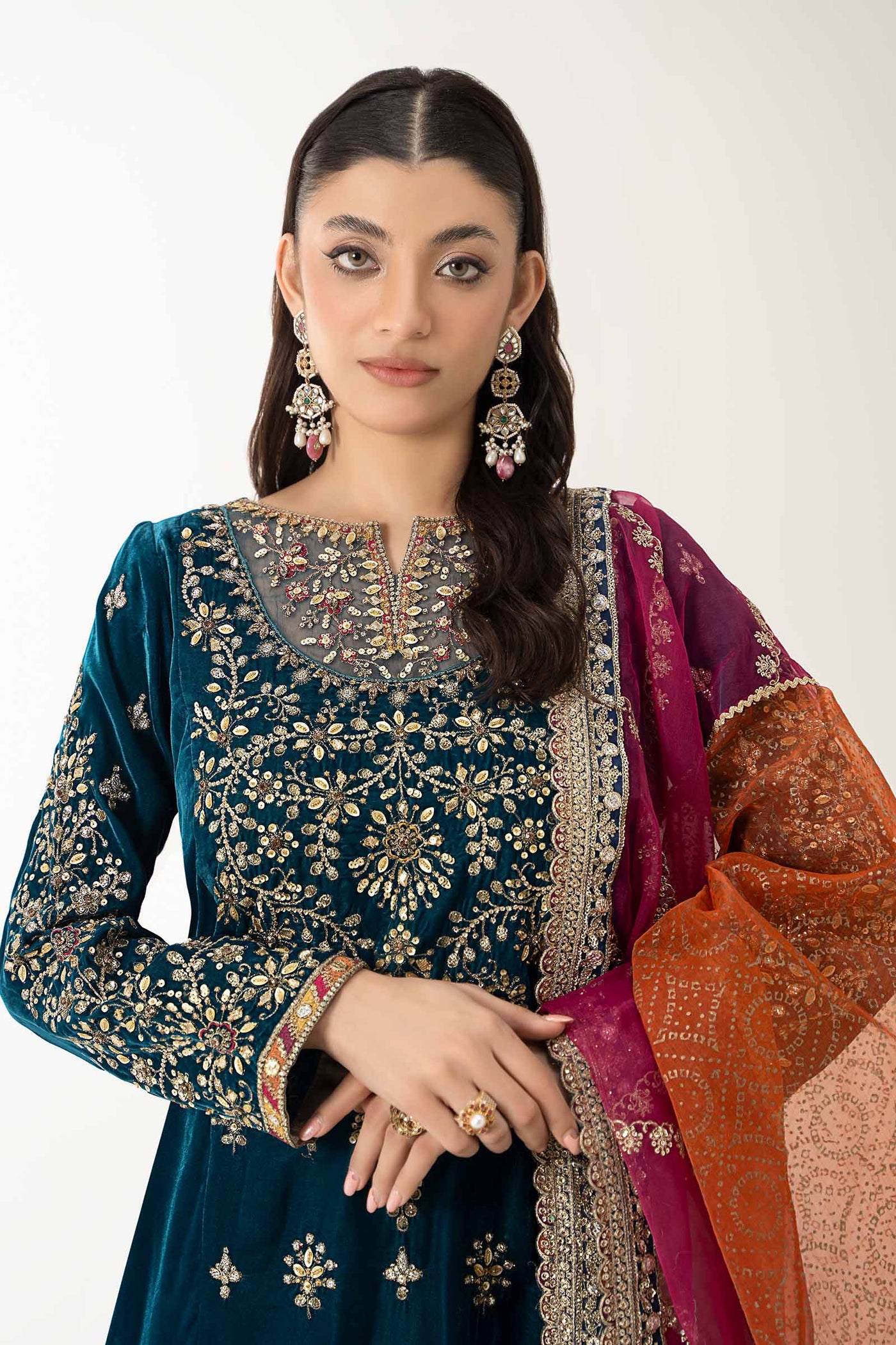 3 Piece Embroidered Velvet Suit | SF-W24-05