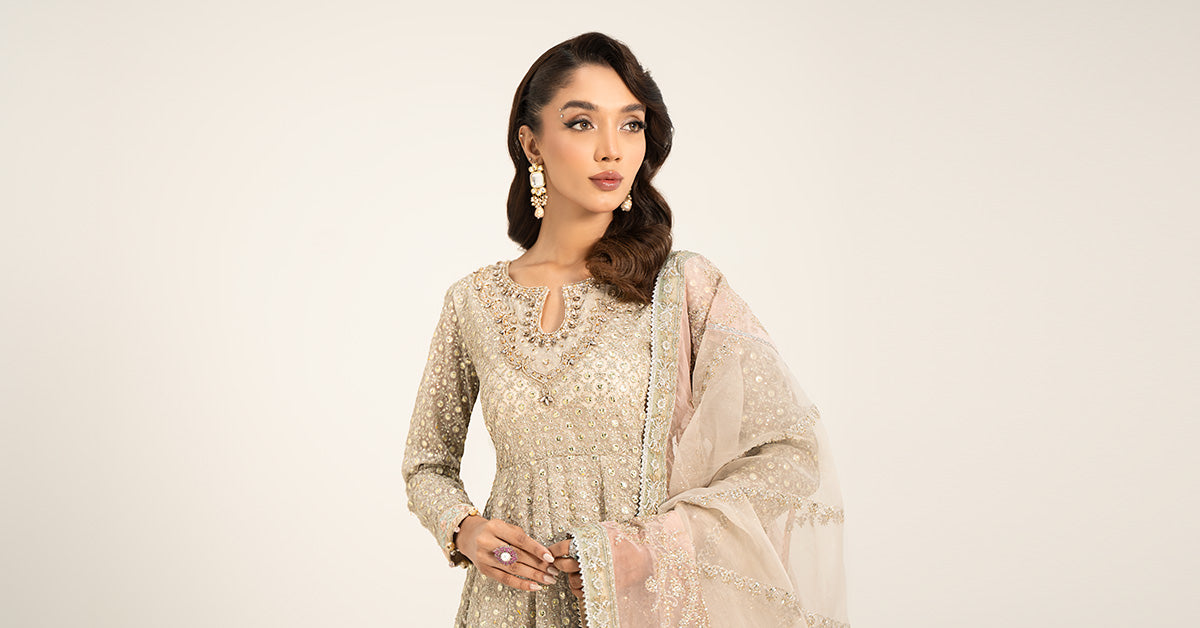 3 Piece Embroidered Organza Suit | SF-W24-07