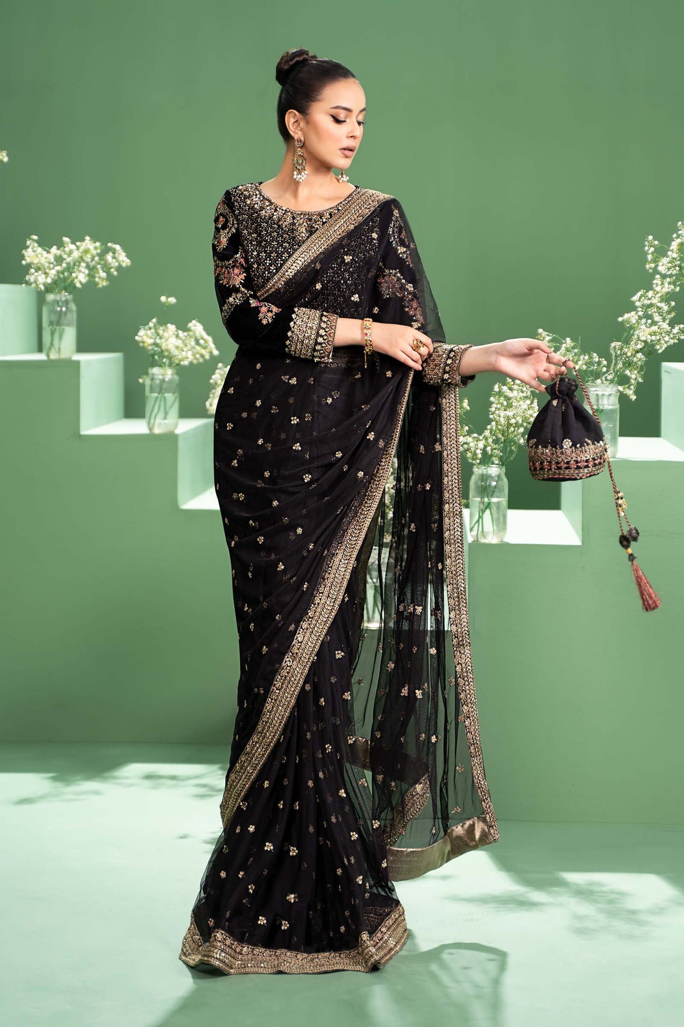 Maria b black saree hotsell