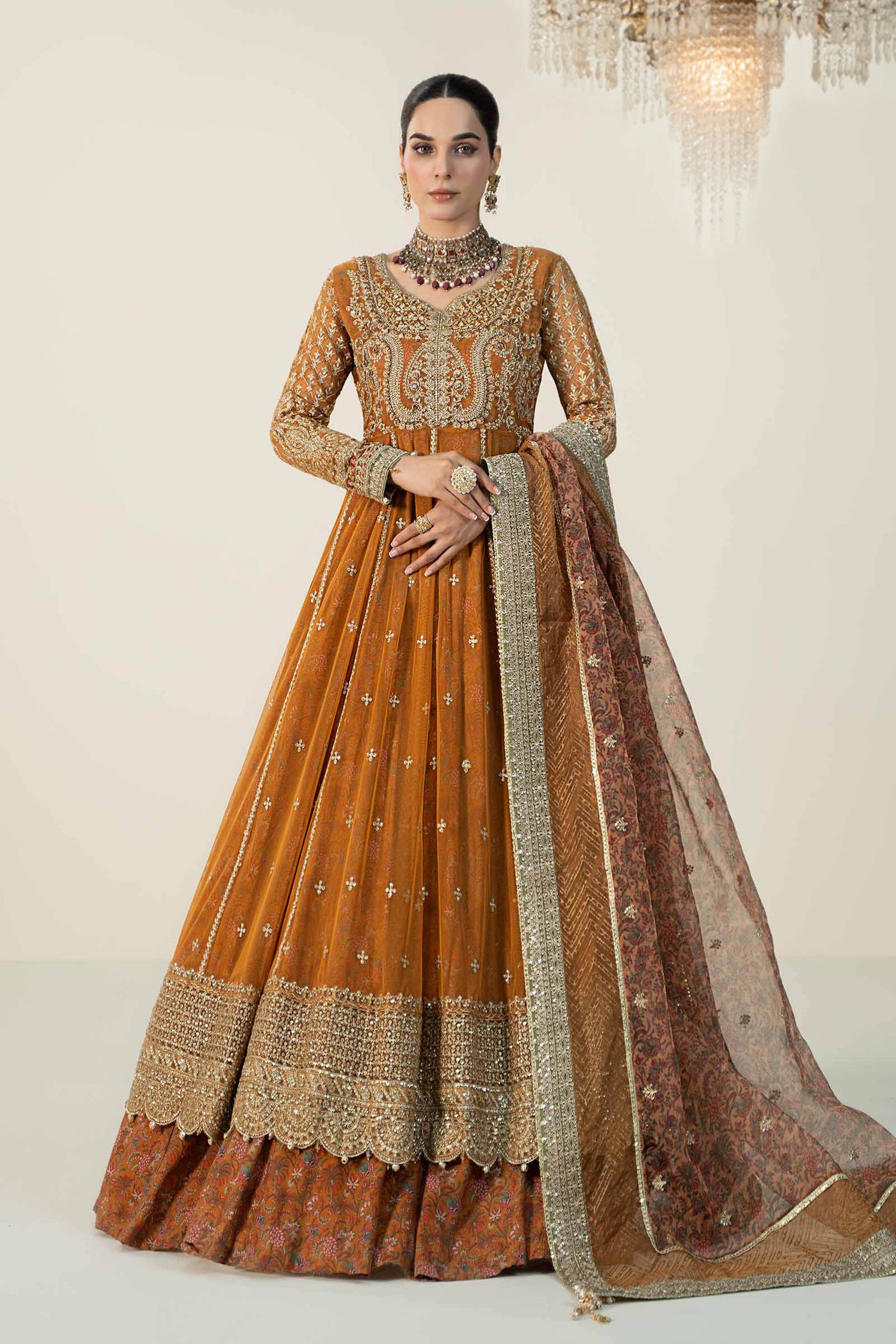 3 Piece Embroidered Net Suit | SF-W24-13