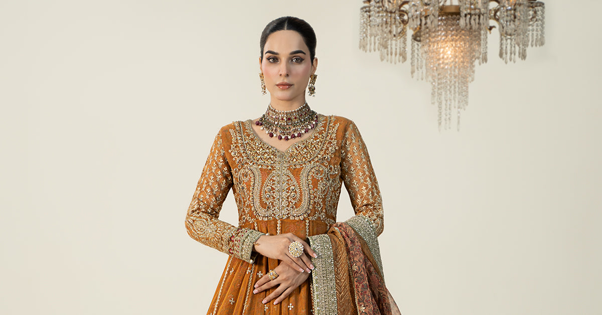 3 Piece Embroidered Net Suit | SF-W24-13