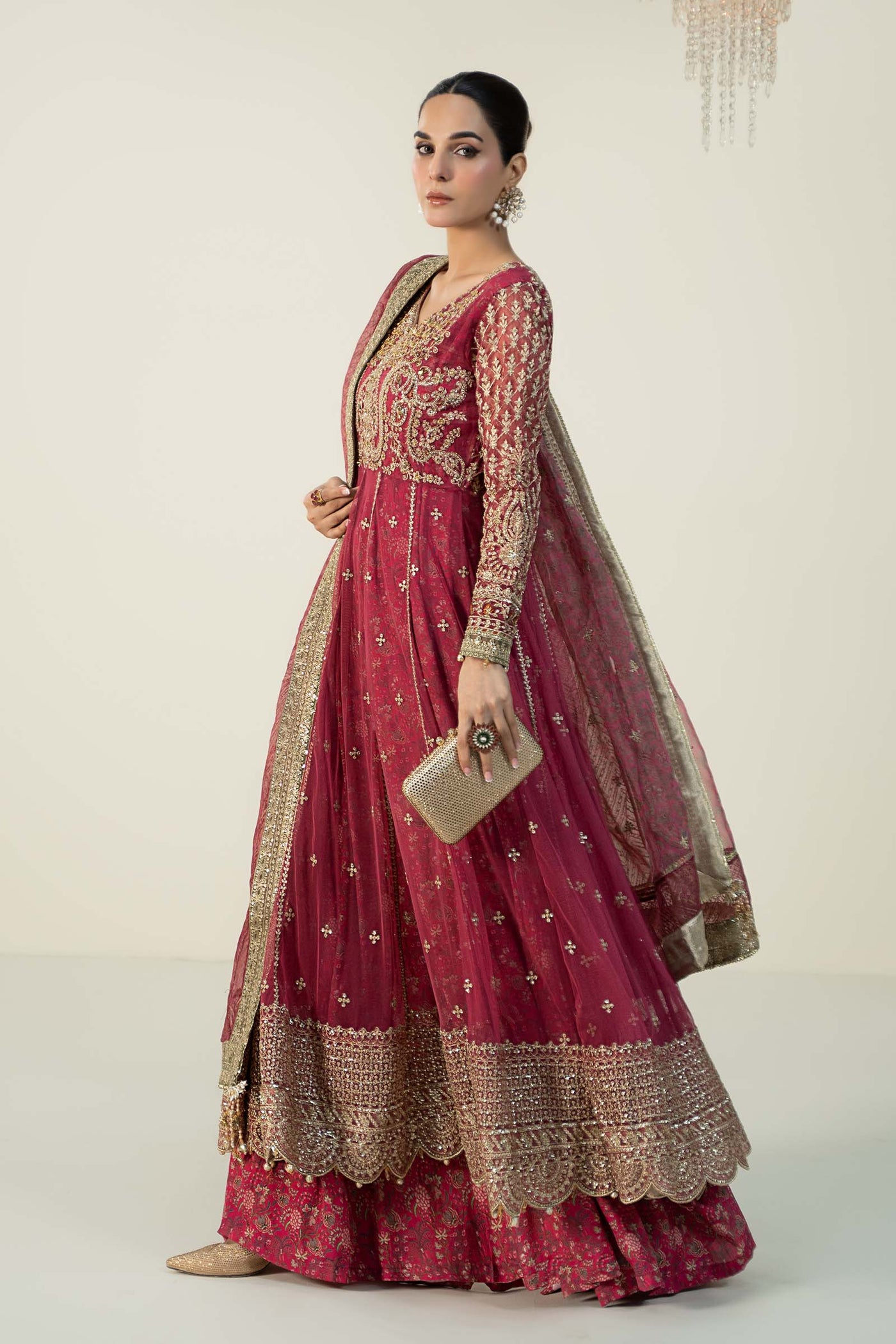 3 Piece Embroidered Net Suit | SF-W24-13