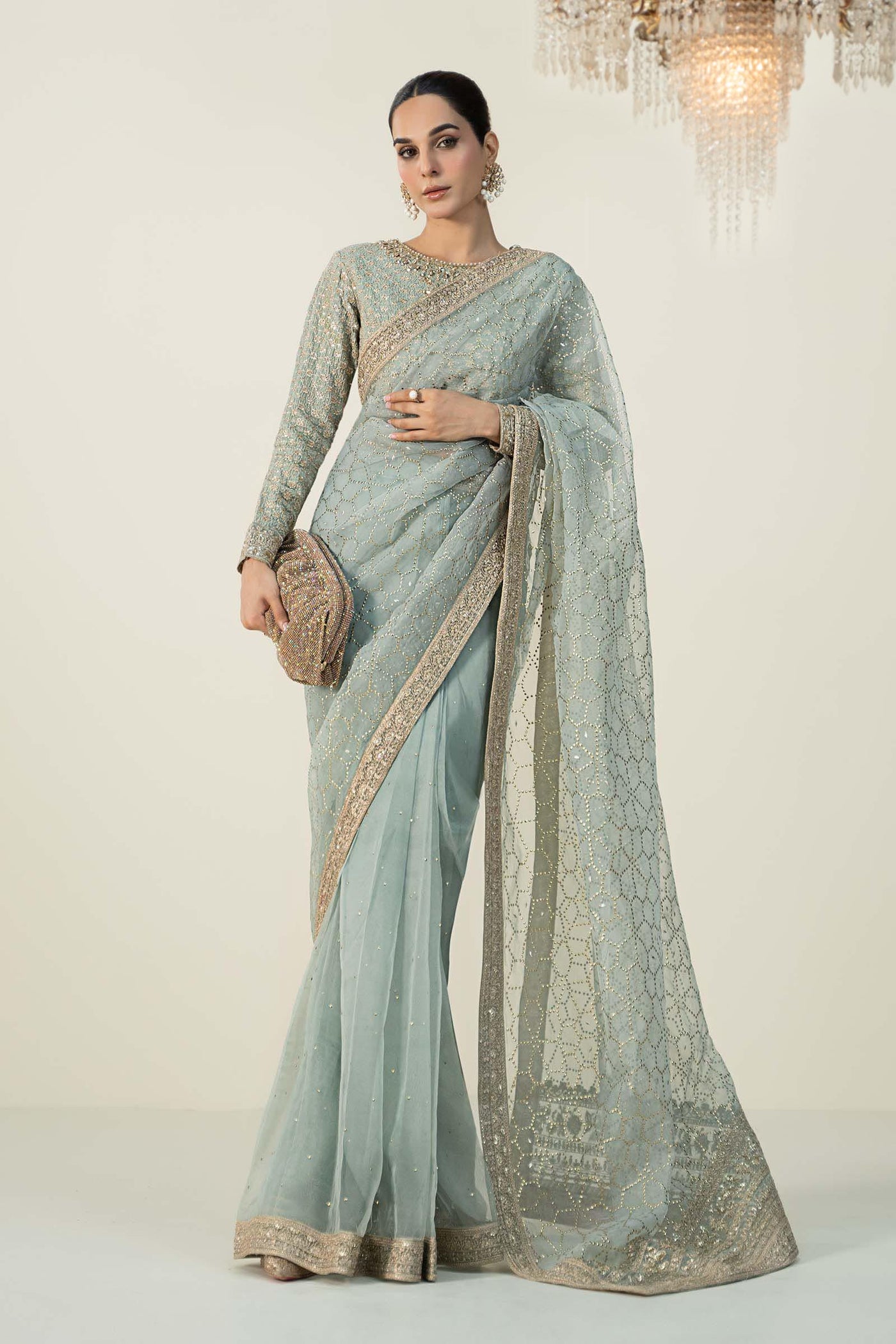 Embroidered Raw Silk Saree | SF-W24-15