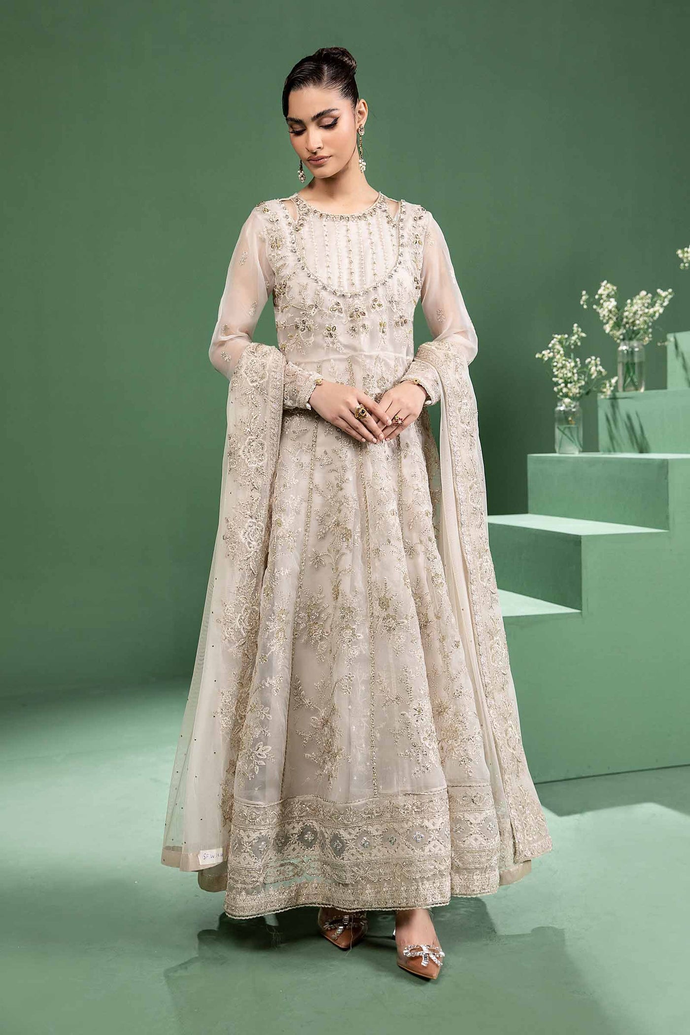 3 Piece Embroidered Organza Suit | SF-W24-16