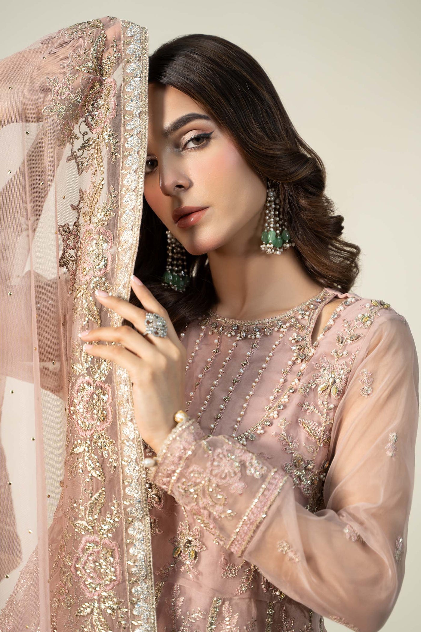 3 Piece Embroidered Organza Suit | SF-W24-16