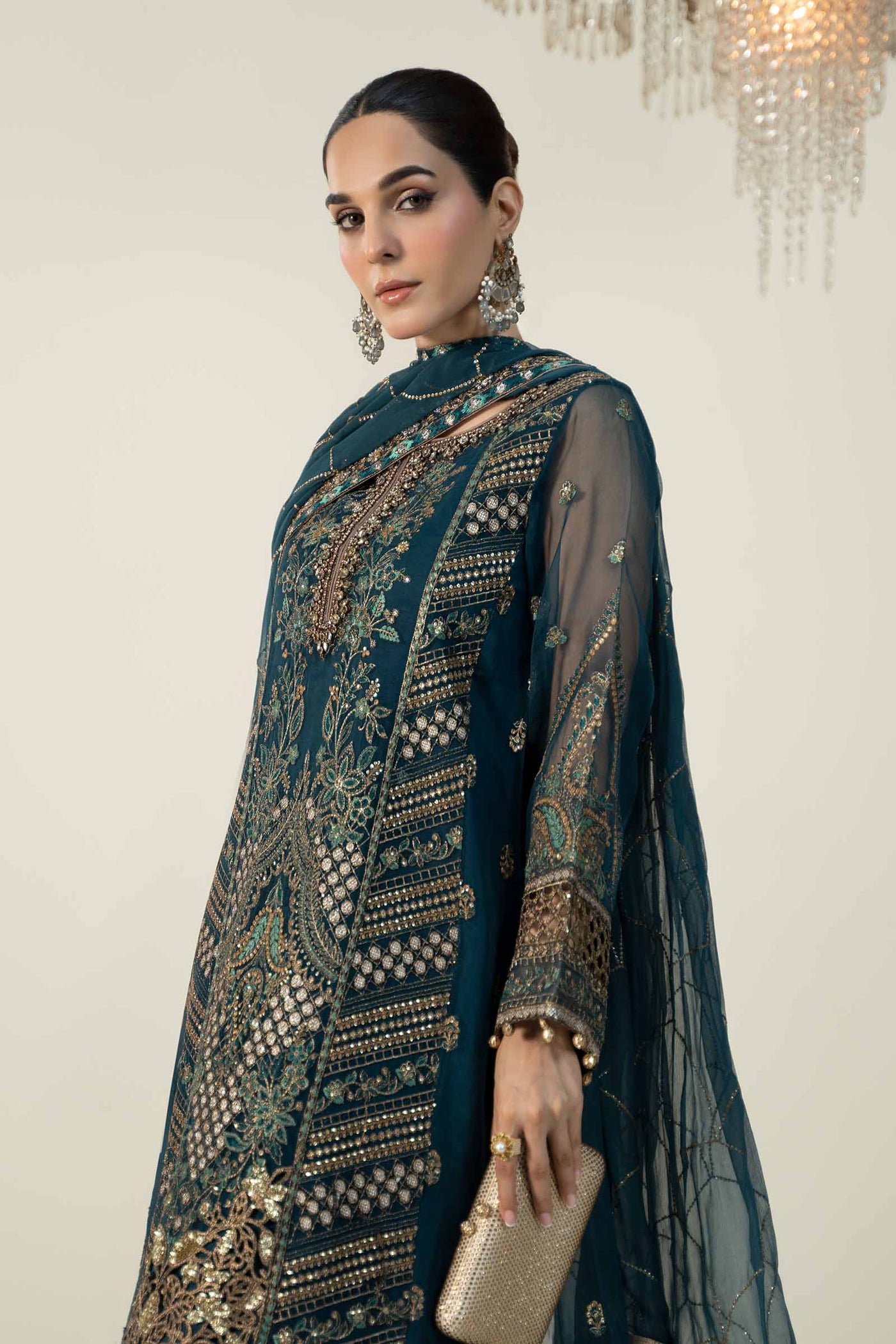 3 Piece Embroidered Organza Suit | SF-W24-18