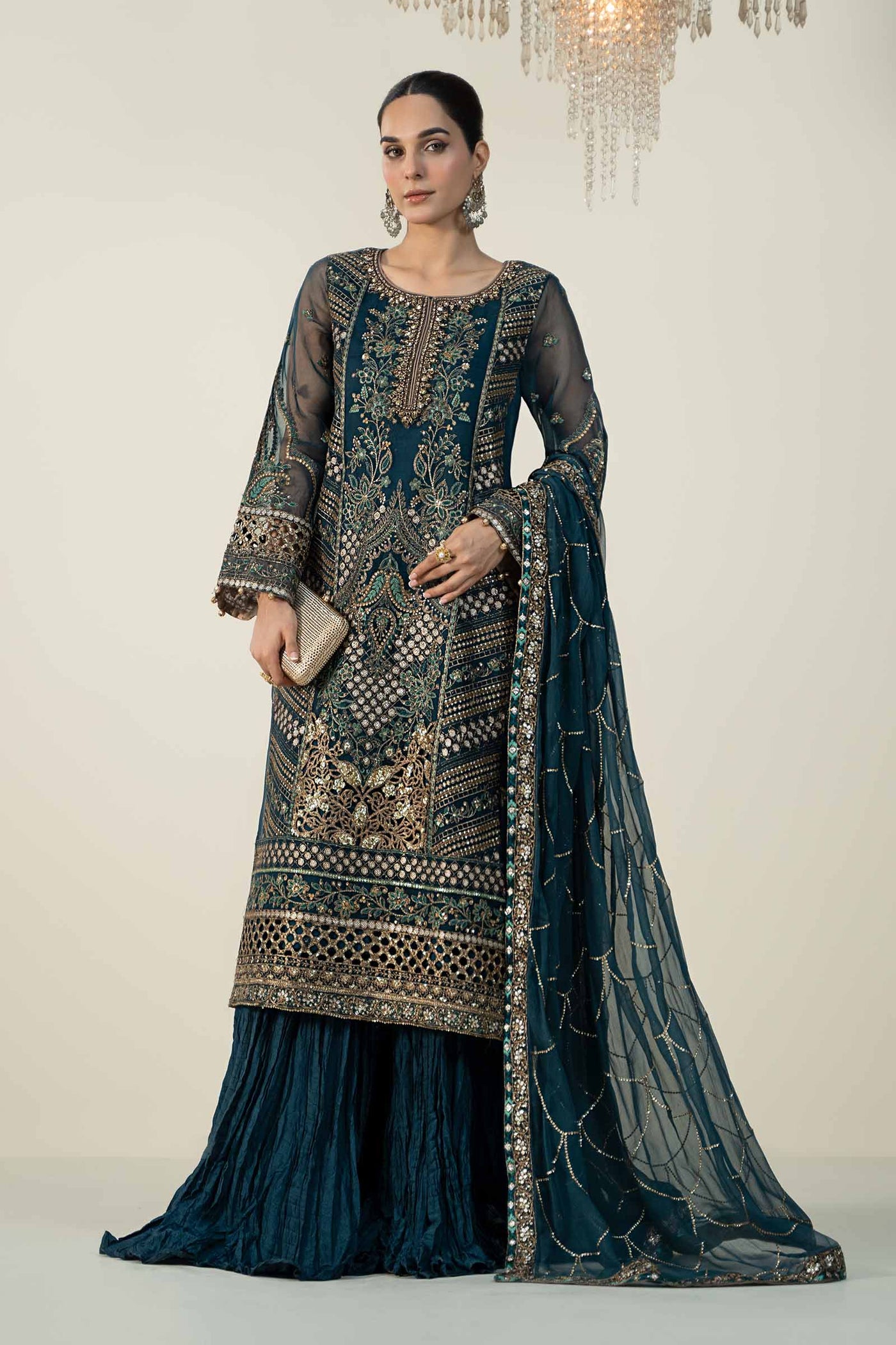 3 Piece Embroidered Organza Suit | SF-W24-18