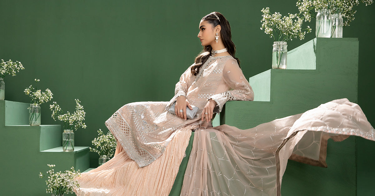 3 Piece Embroidered Organza Suit | SF-W24-18