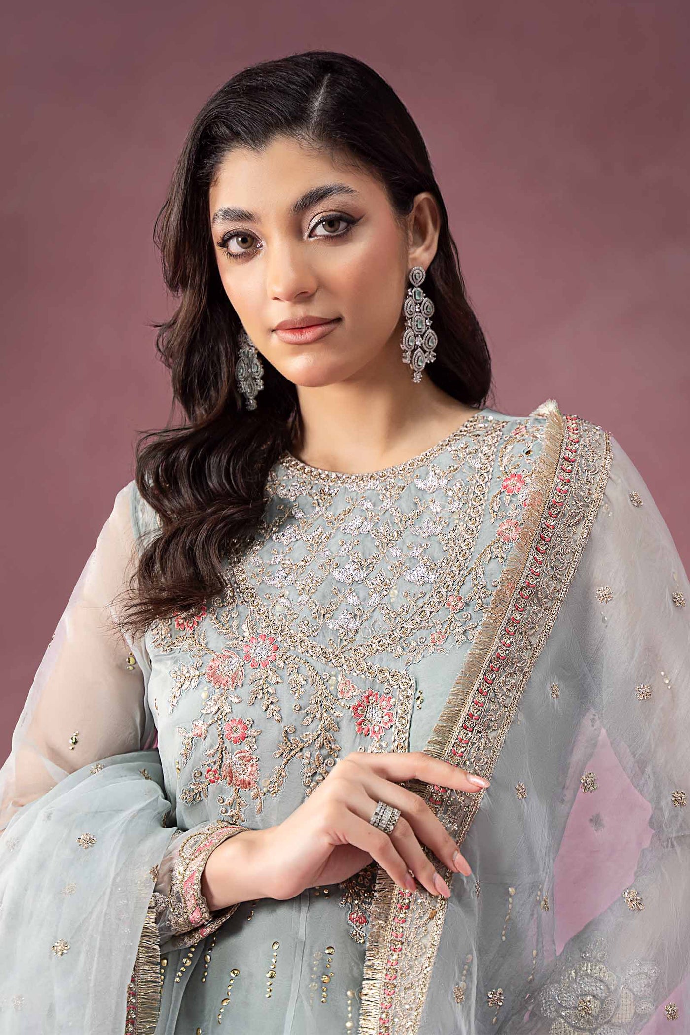 3 Piece Embroidered Organza Suit | SF-W24-19