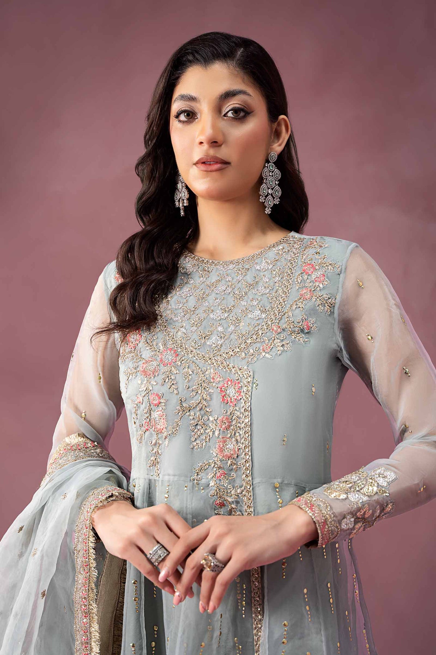 3 Piece Embroidered Organza Suit | SF-W24-19